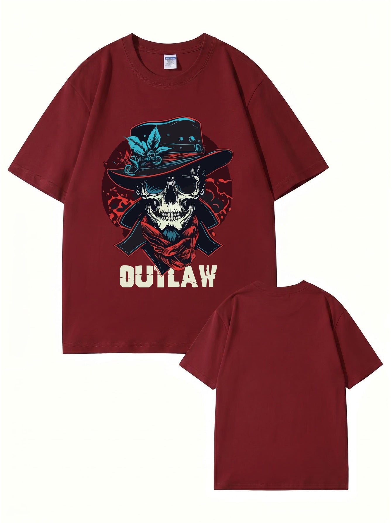 Outlaw Skull Graphic T-Shirt - Vintage Western Style Premium Cotton Tee