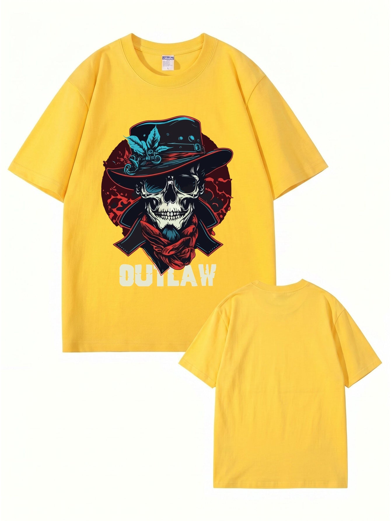 Outlaw Skull Graphic T-Shirt - Vintage Western Style Premium Cotton Tee