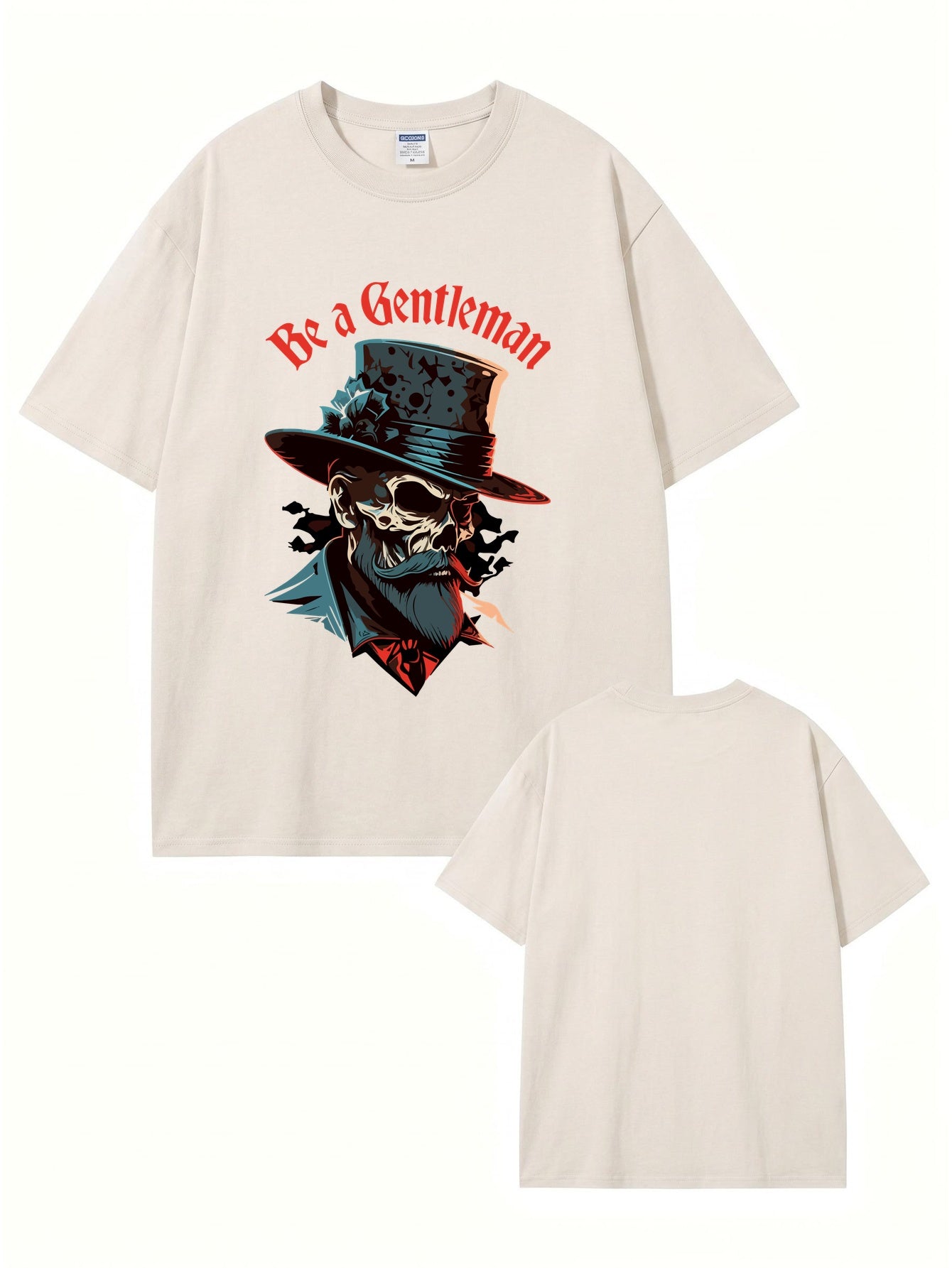 Vintage Washed Be a Gentleman Skull Graphic T-Shirt