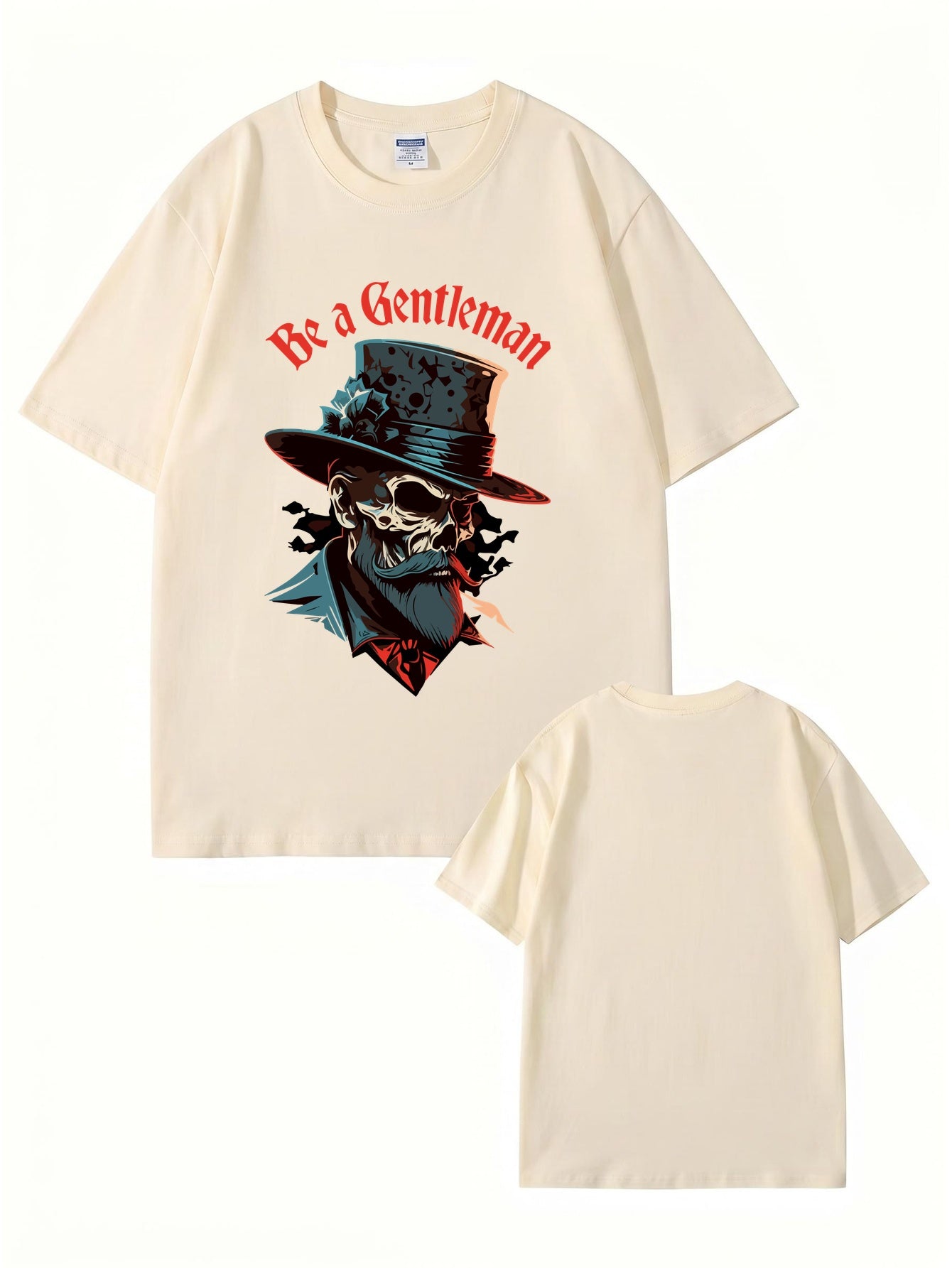 Be a Gentleman Skull Graphic Tee - Premium 200GSM Cotton Streetwear