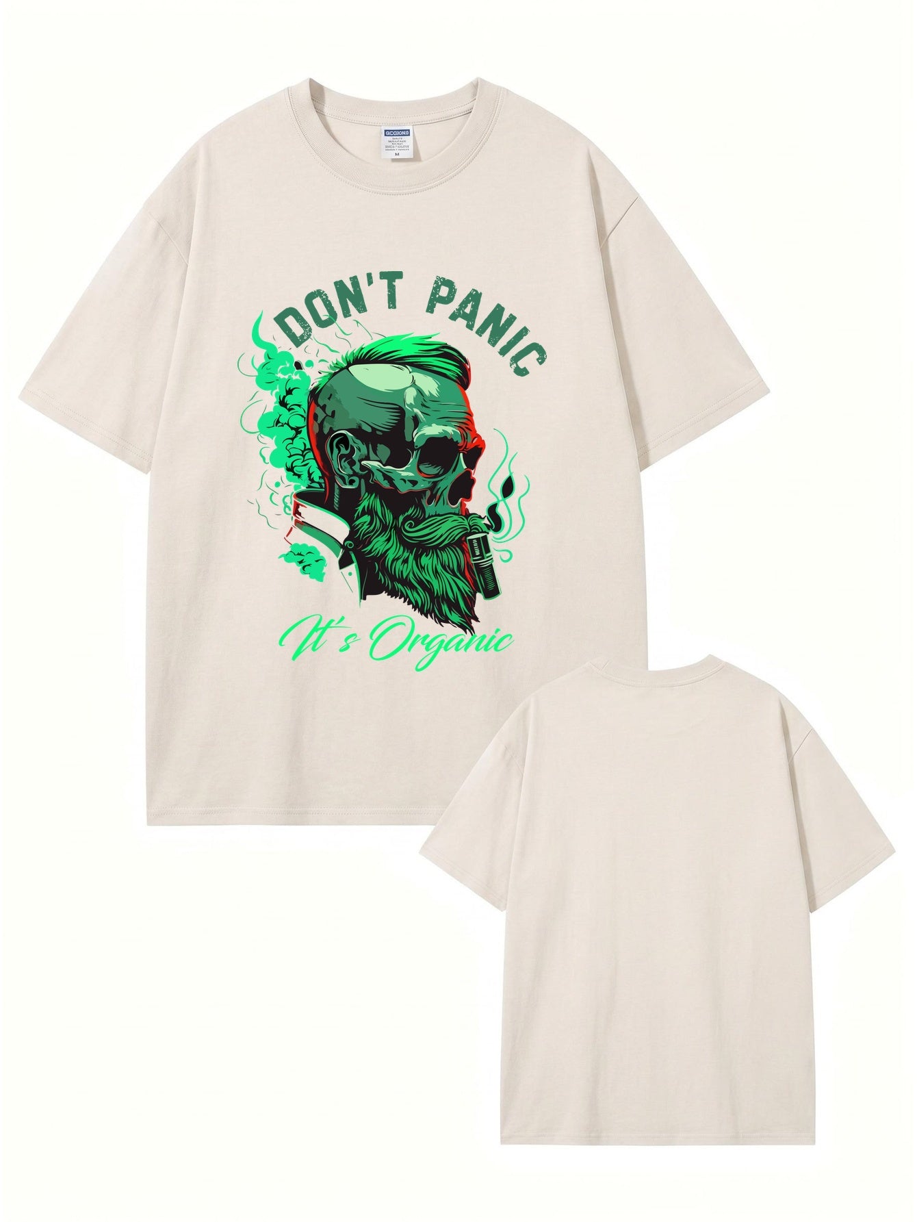 Don't Panic It's Organic Graphic Tee | Vintage Washed Heavyweight Cotton T-Shirt