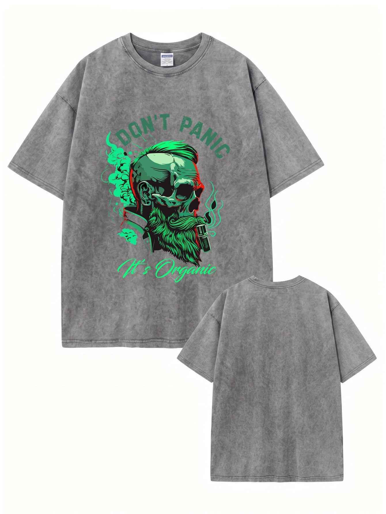 Don't Panic It's Organic Graphic Tee | Vintage Washed Heavyweight Cotton T-Shirt