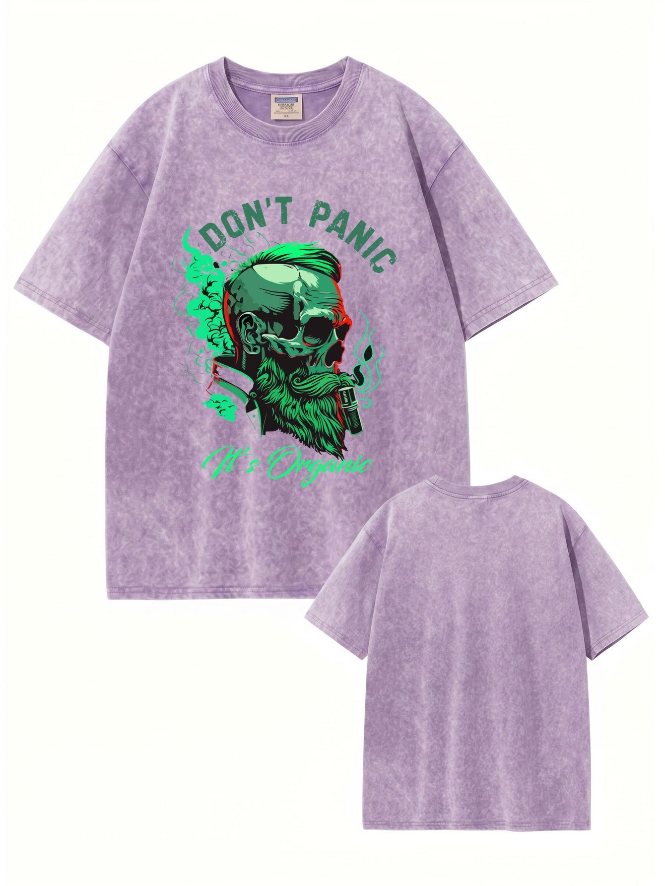 Don't Panic It's Organic Graphic Tee | Vintage Washed Heavyweight Cotton T-Shirt