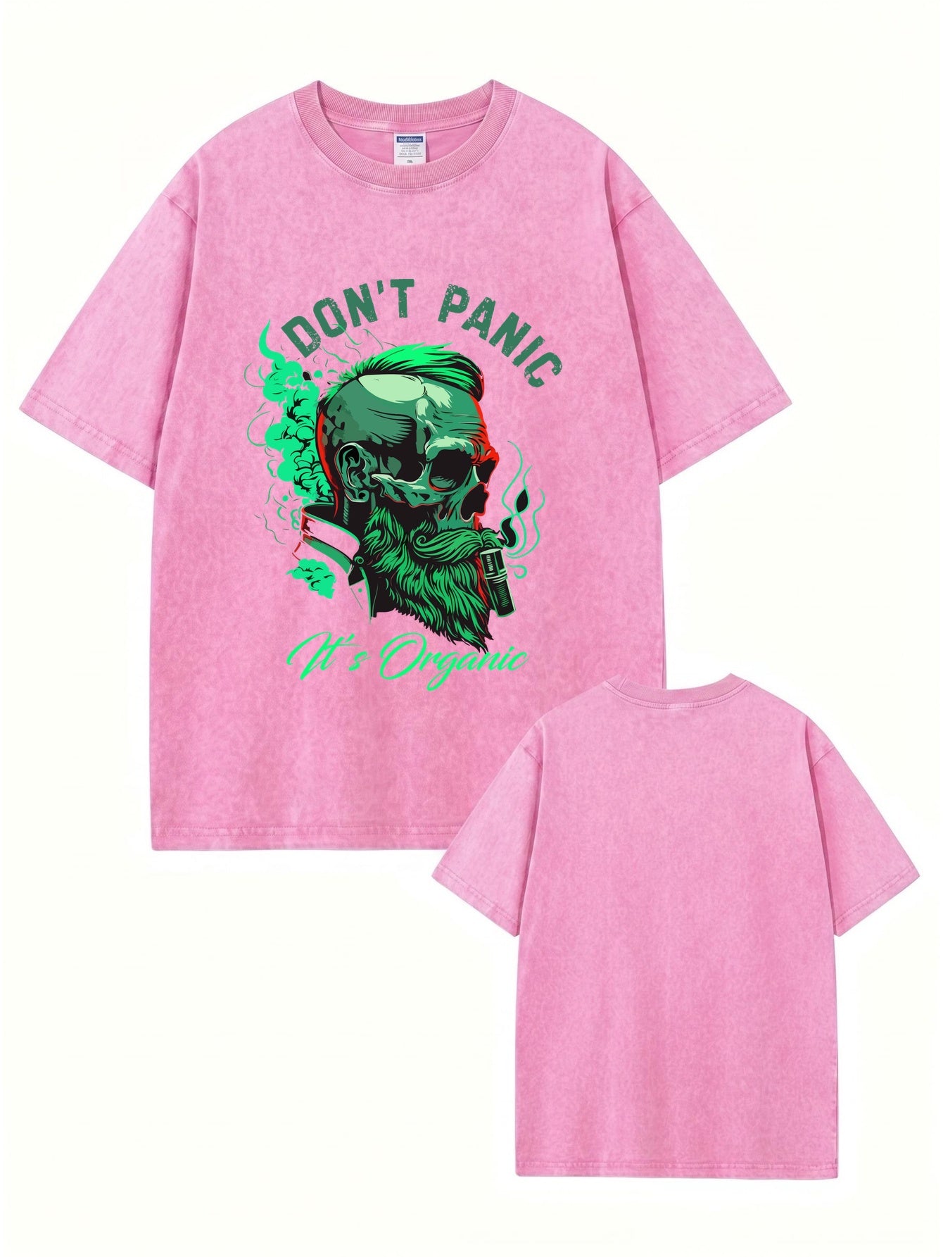 Don't Panic It's Organic Graphic Tee | Vintage Washed Heavyweight Cotton T-Shirt