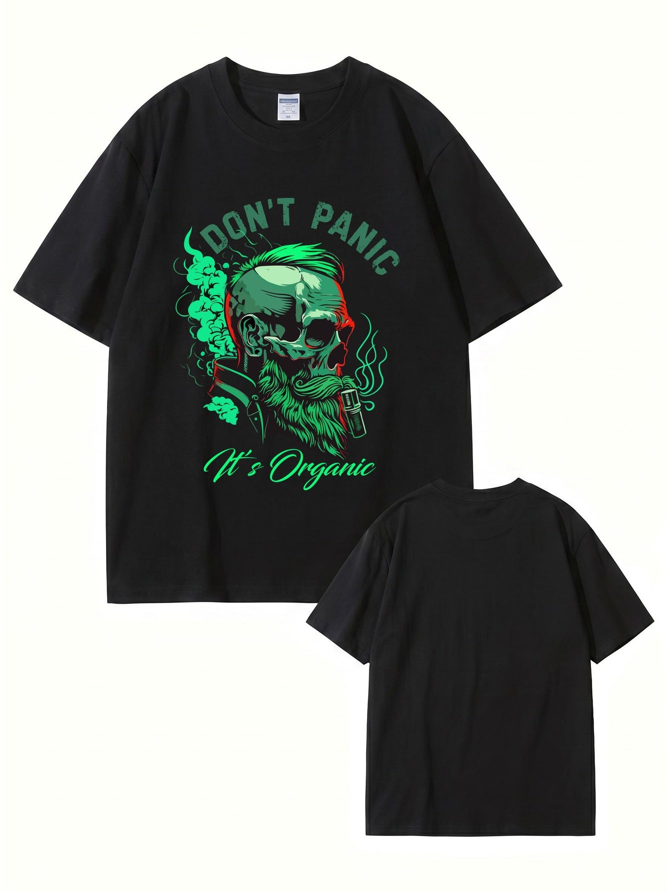 Don't Panic It's Organic Skull Graphic Print Men's 200gsm Cotton T-Shirt