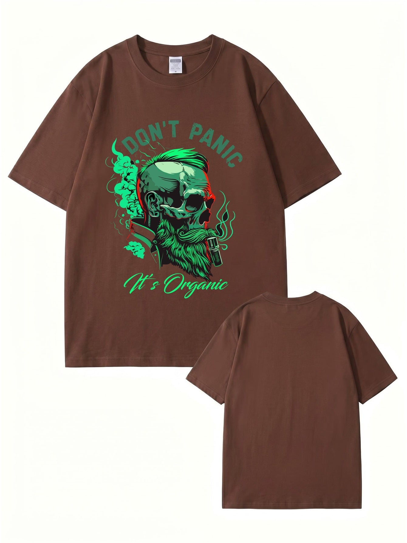 Don't Panic It's Organic Skull Graphic Print Men's 200gsm Cotton T-Shirt