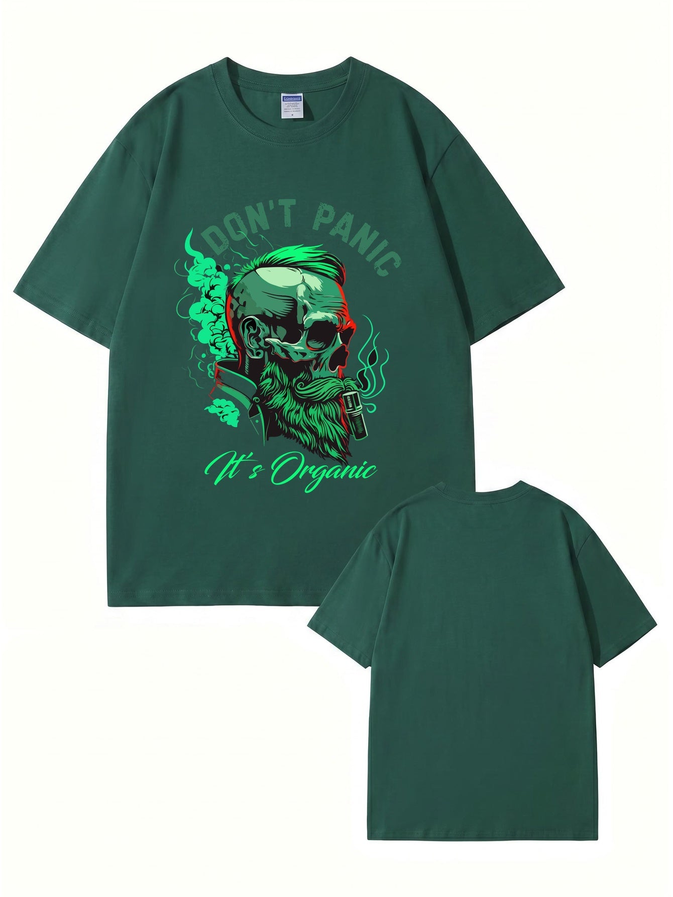 Don't Panic It's Organic Skull Graphic Print Men's 200gsm Cotton T-Shirt