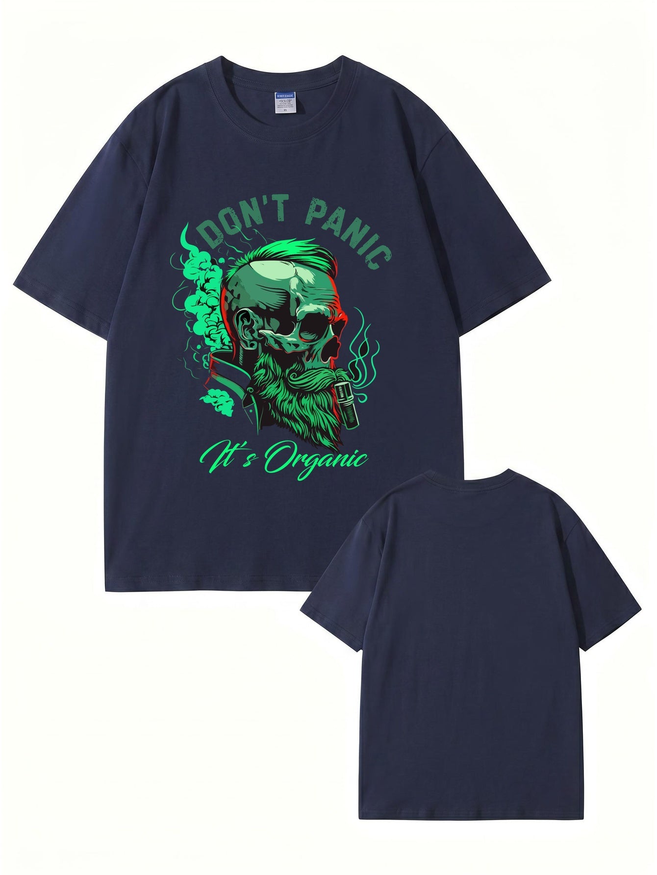 Don't Panic It's Organic Skull Graphic Print Men's 200gsm Cotton T-Shirt