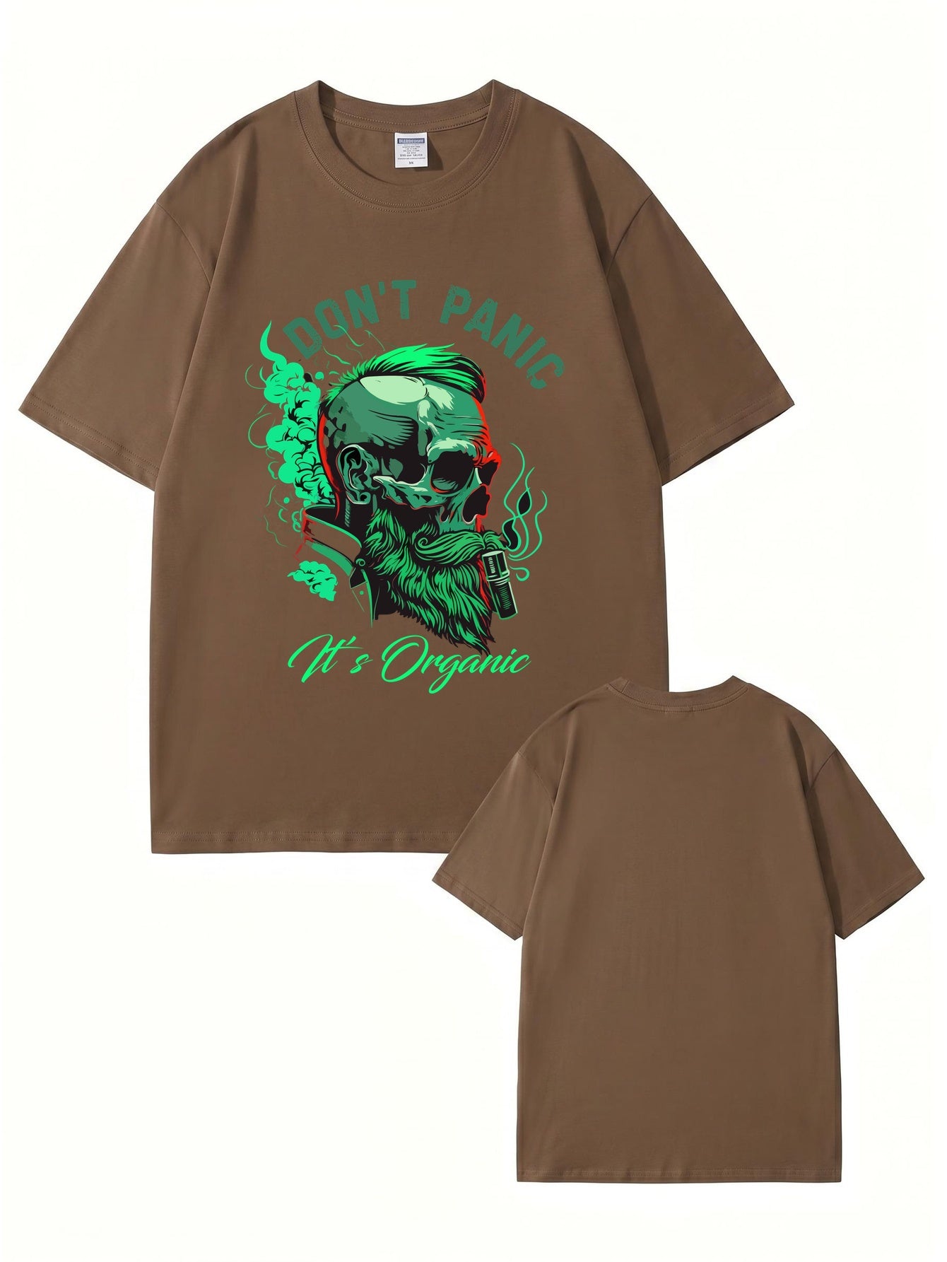Don't Panic It's Organic Skull Graphic Print Men's 200gsm Cotton T-Shirt