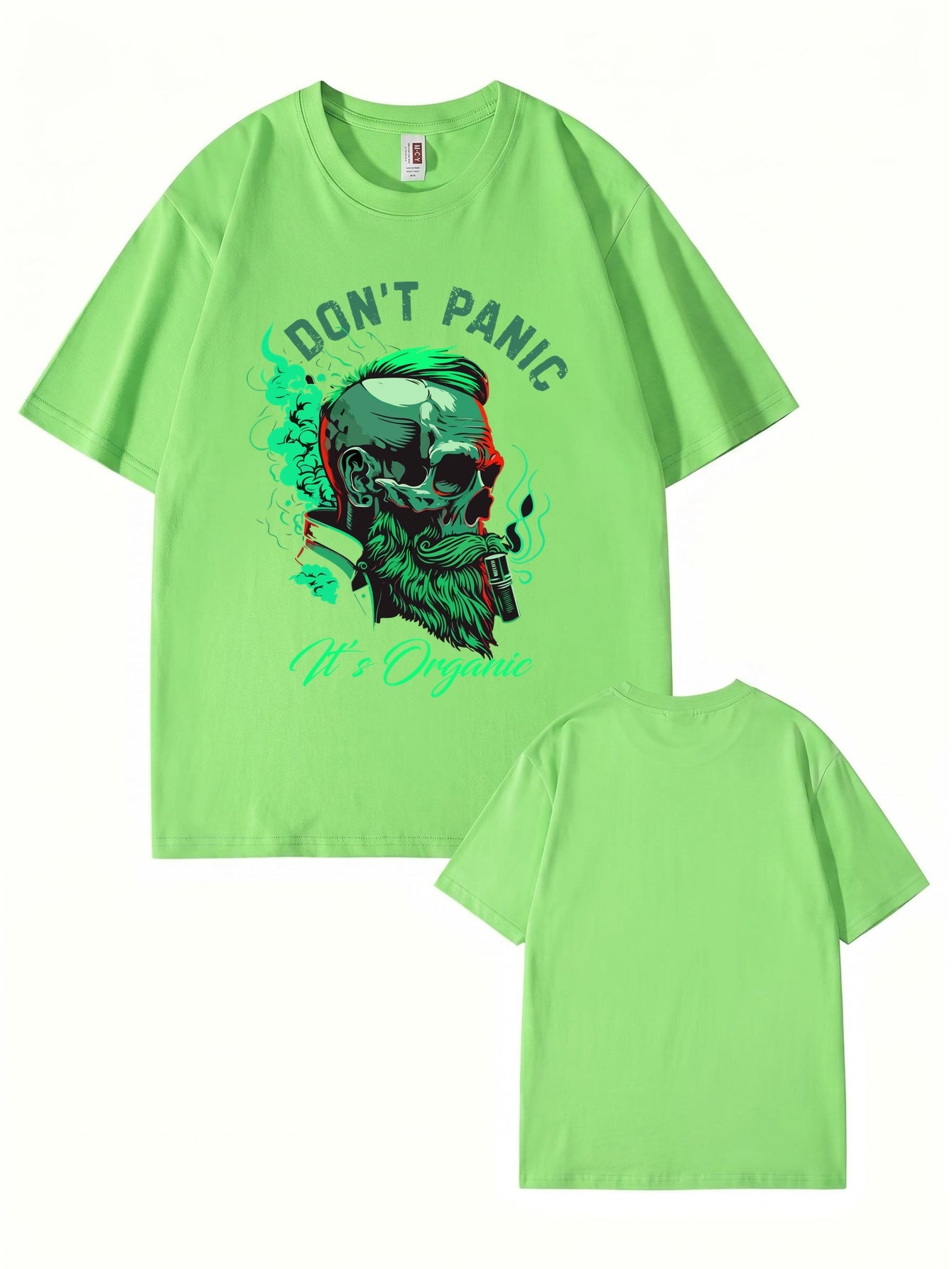 Don't Panic It's Organic Skull Graphic Print Men's 200gsm Cotton T-Shirt