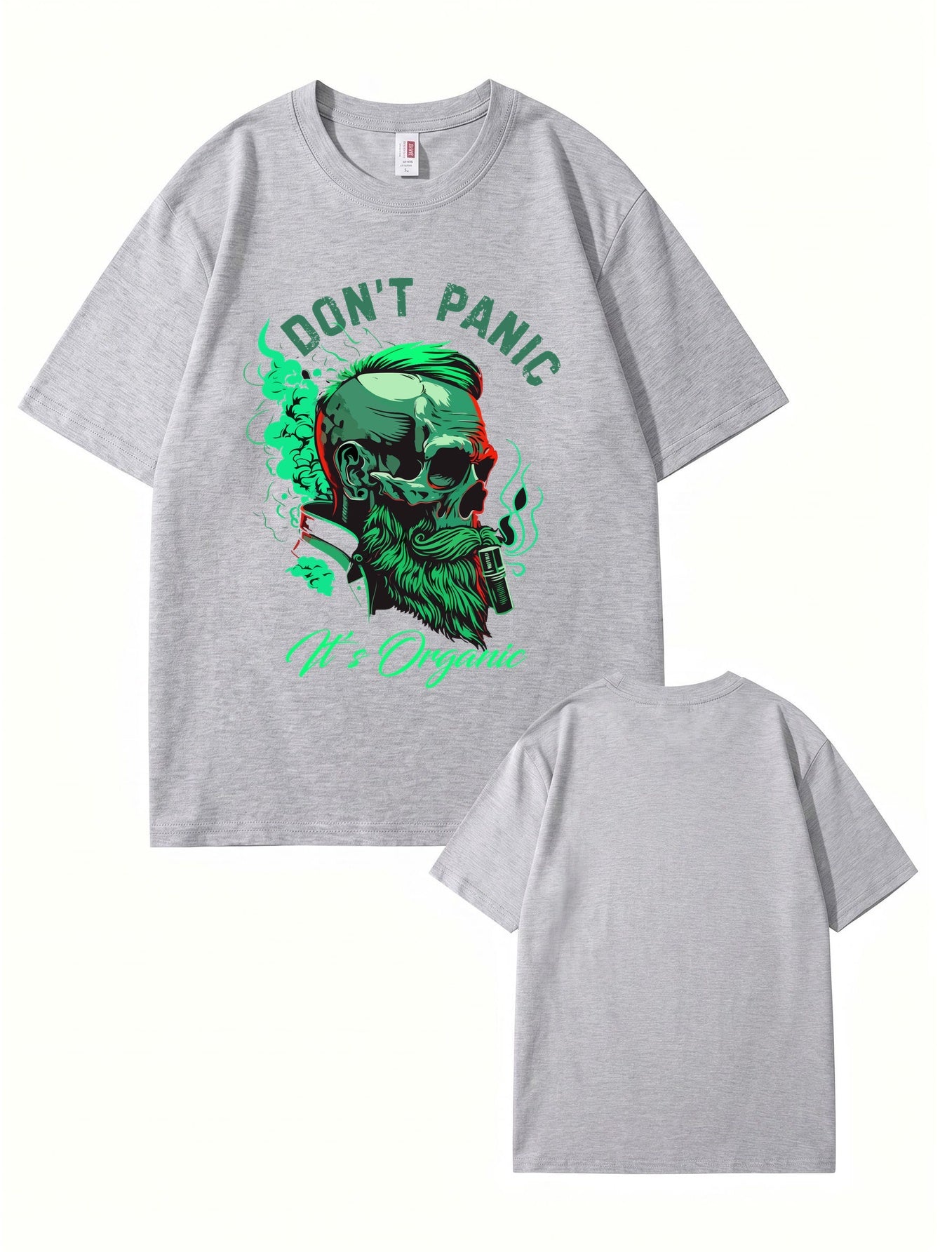 Don't Panic It's Organic Skull Graphic Print Men's 200gsm Cotton T-Shirt