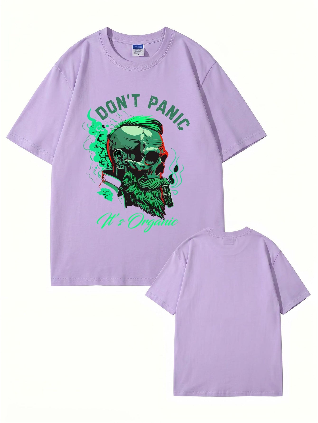 Don't Panic It's Organic Skull Graphic Print Men's 200gsm Cotton T-Shirt