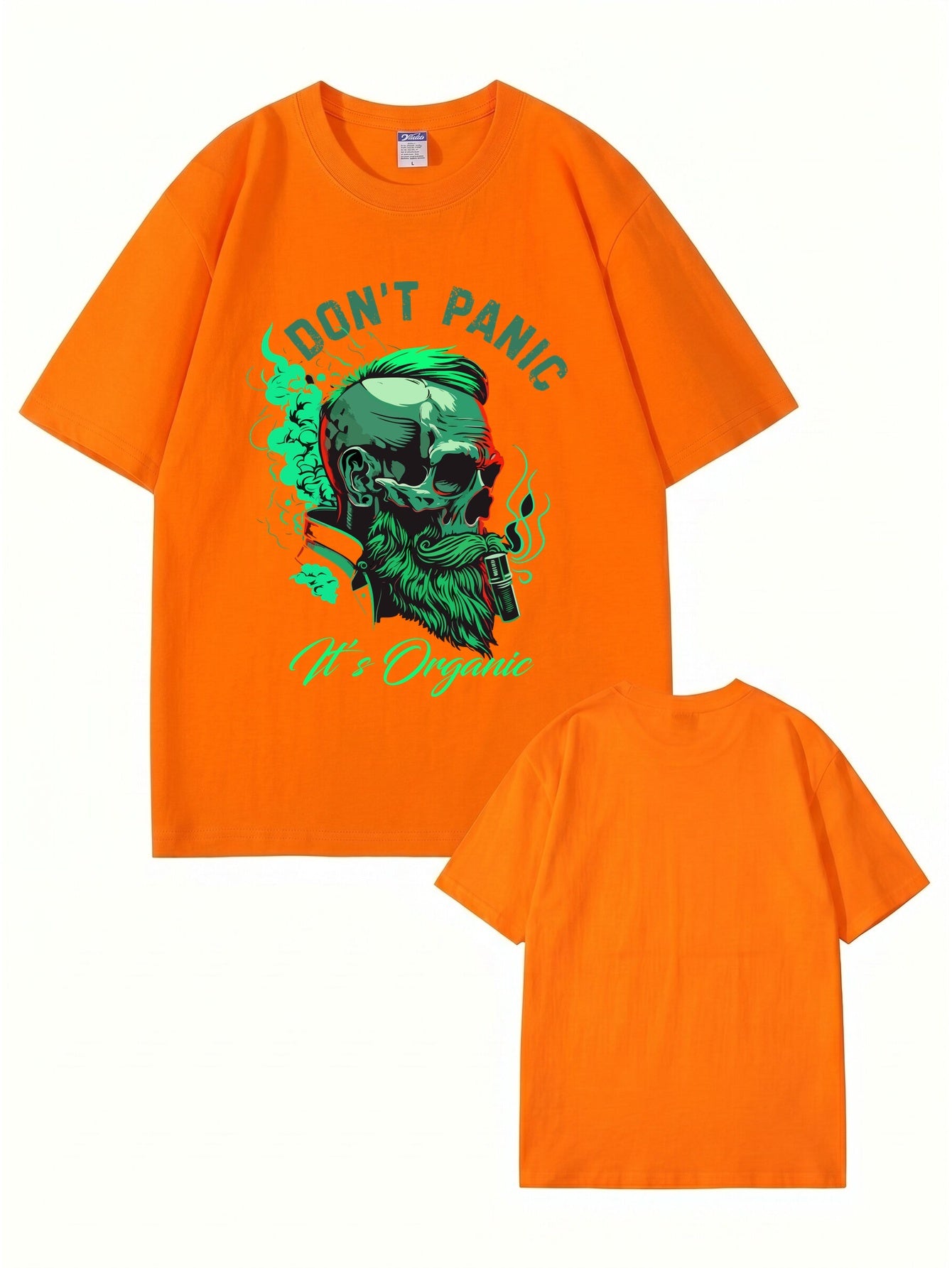 Don't Panic It's Organic Skull Graphic Print Men's 200gsm Cotton T-Shirt