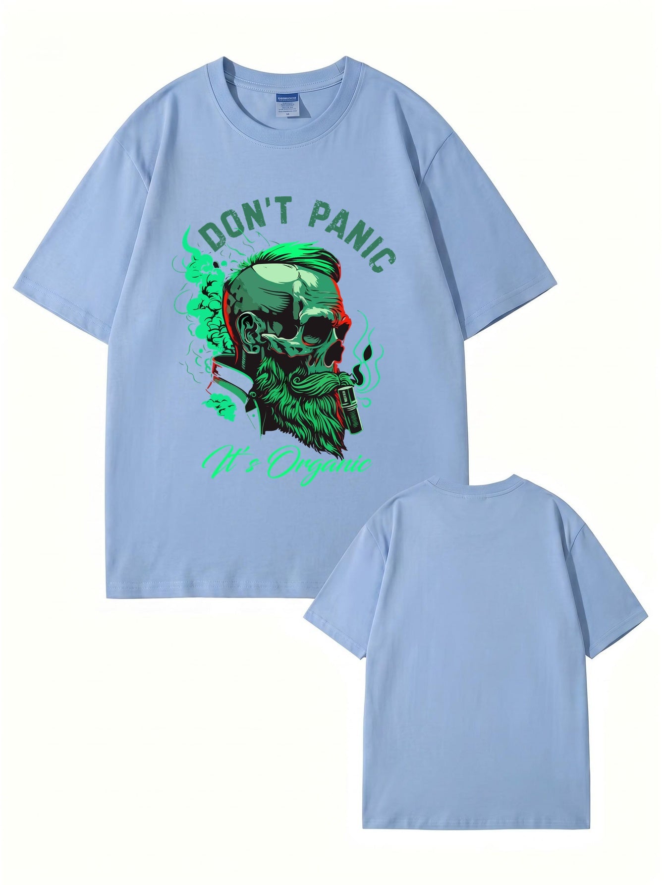 Don't Panic It's Organic Skull Graphic Print Men's 200gsm Cotton T-Shirt