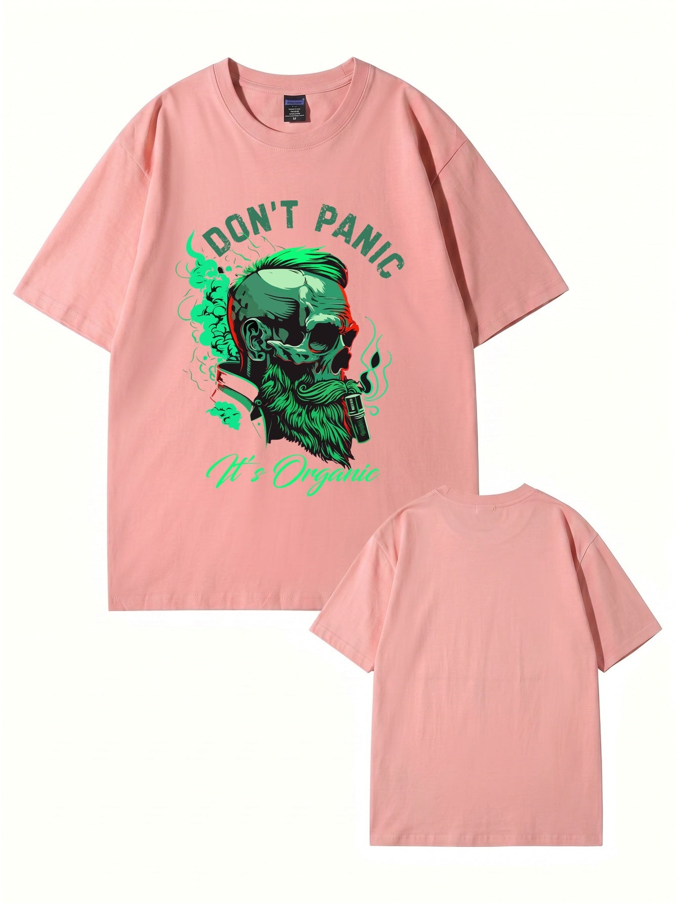 Don't Panic It's Organic Skull Graphic Print Men's 200gsm Cotton T-Shirt