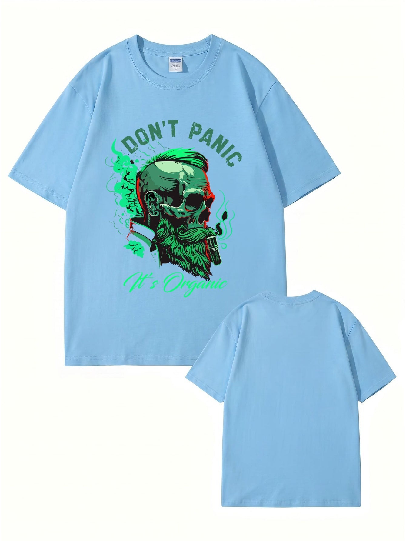 Don't Panic It's Organic Skull Graphic Print Men's 200gsm Cotton T-Shirt