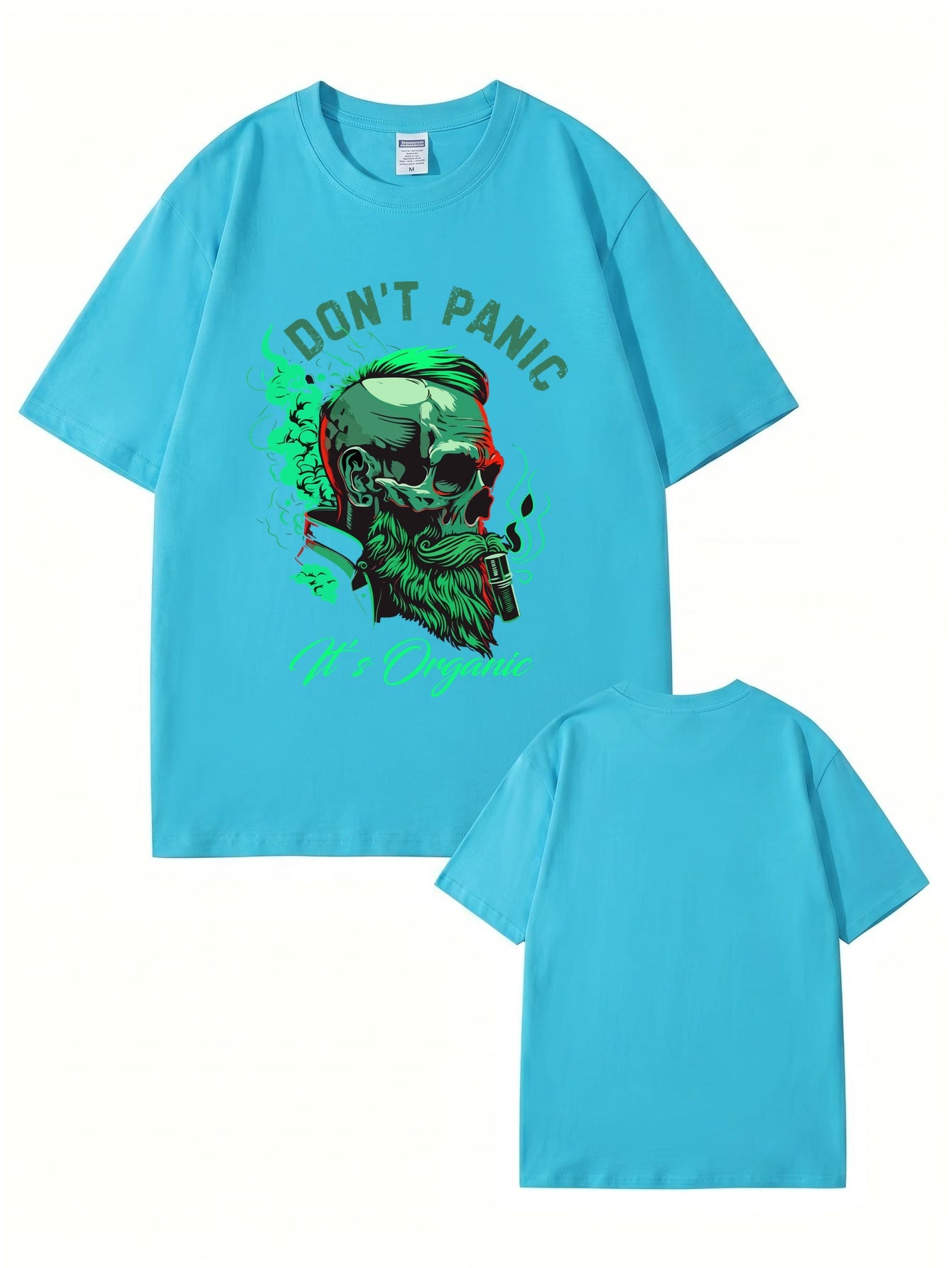Don't Panic It's Organic Skull Graphic Print Men's 200gsm Cotton T-Shirt