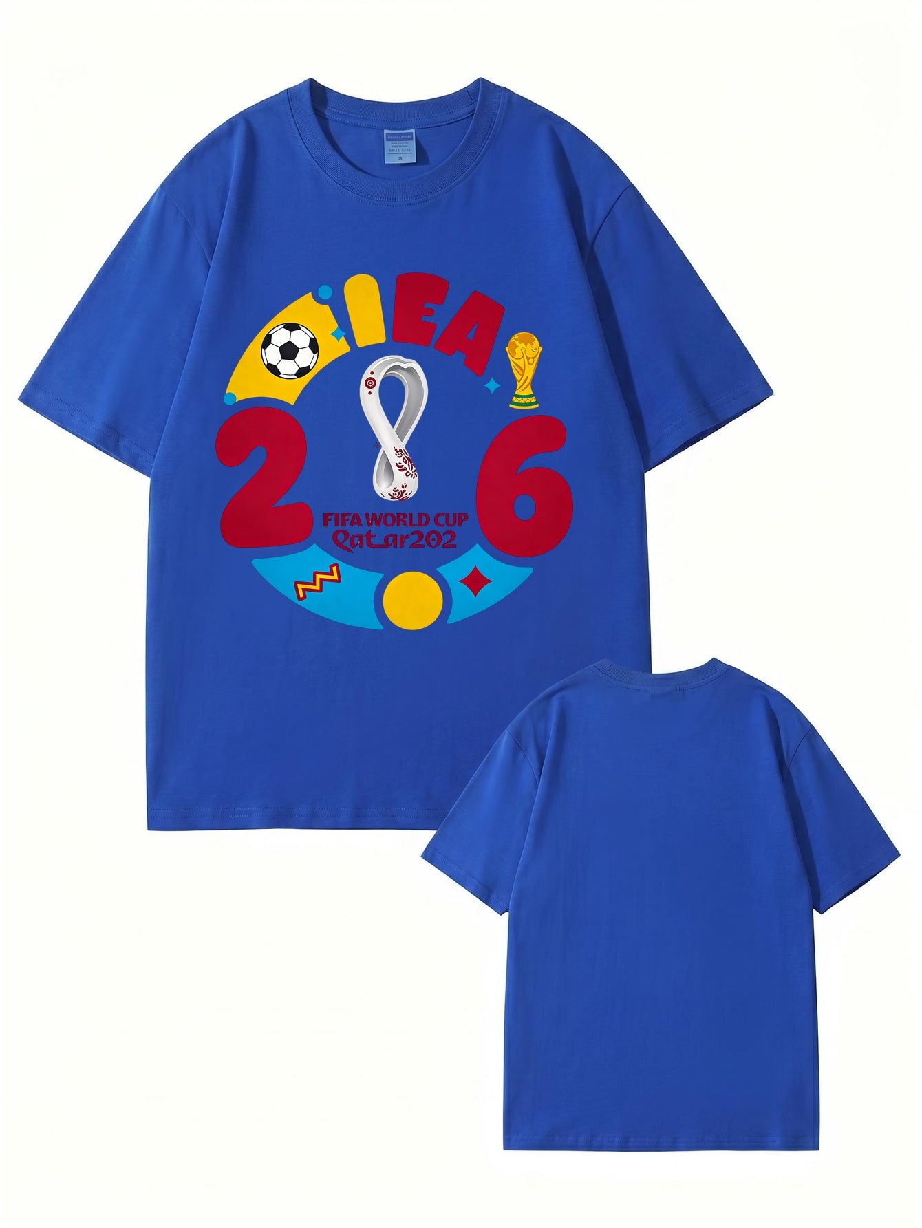 2026 FIFA World Cup Qatar Graphic Print Men's 100% Cotton T-Shirt