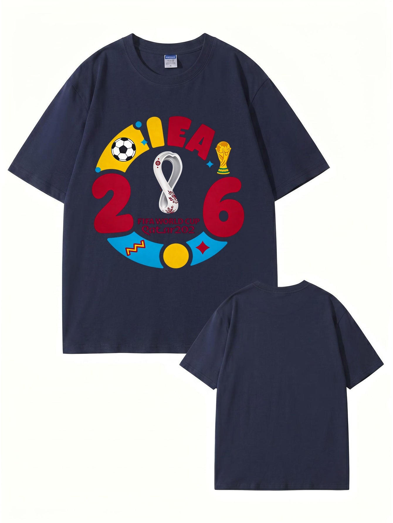 2026 FIFA World Cup Qatar Graphic Print Men's 100% Cotton T-Shirt