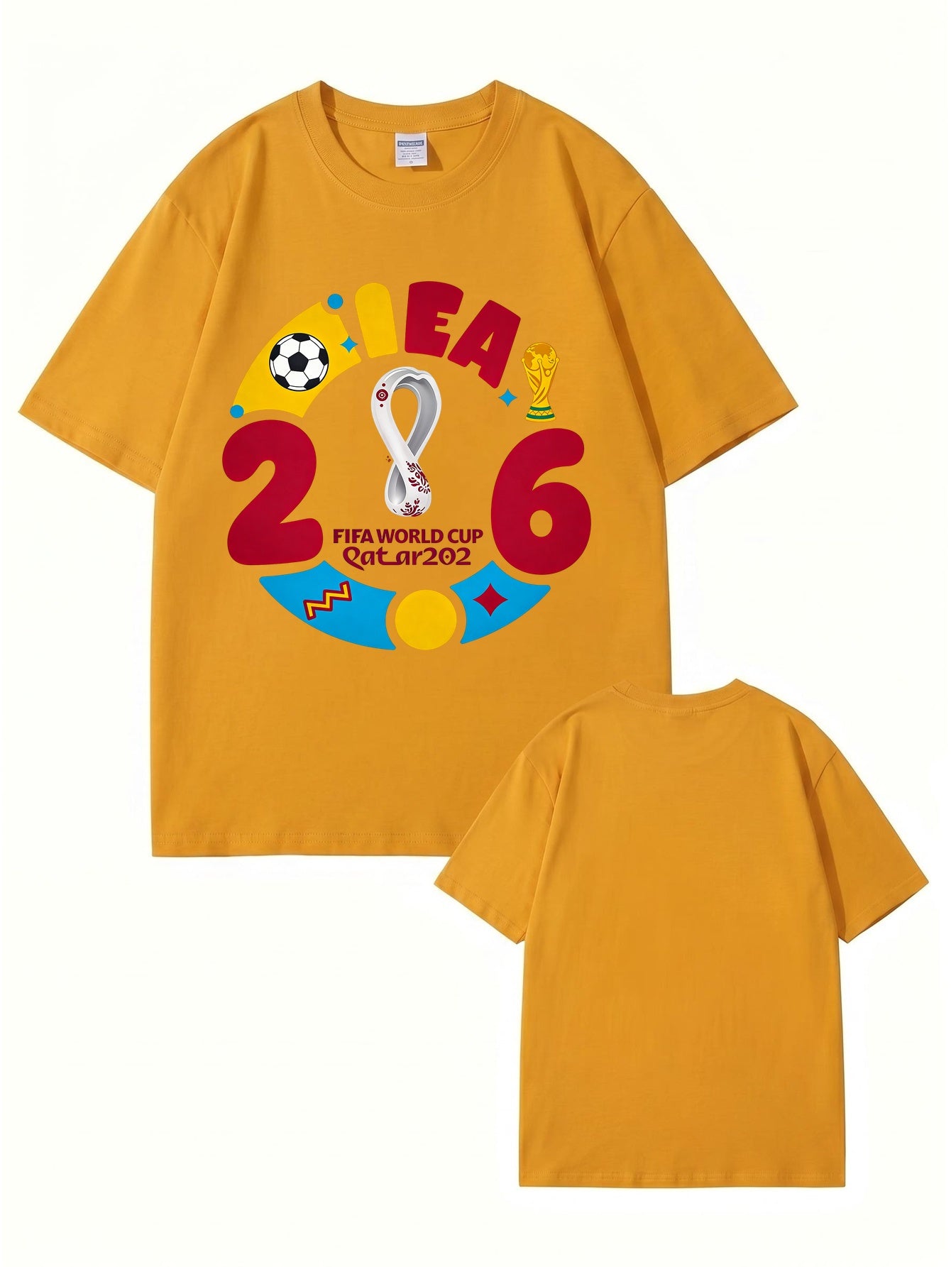 2026 FIFA World Cup Qatar Graphic Print Men's 100% Cotton T-Shirt