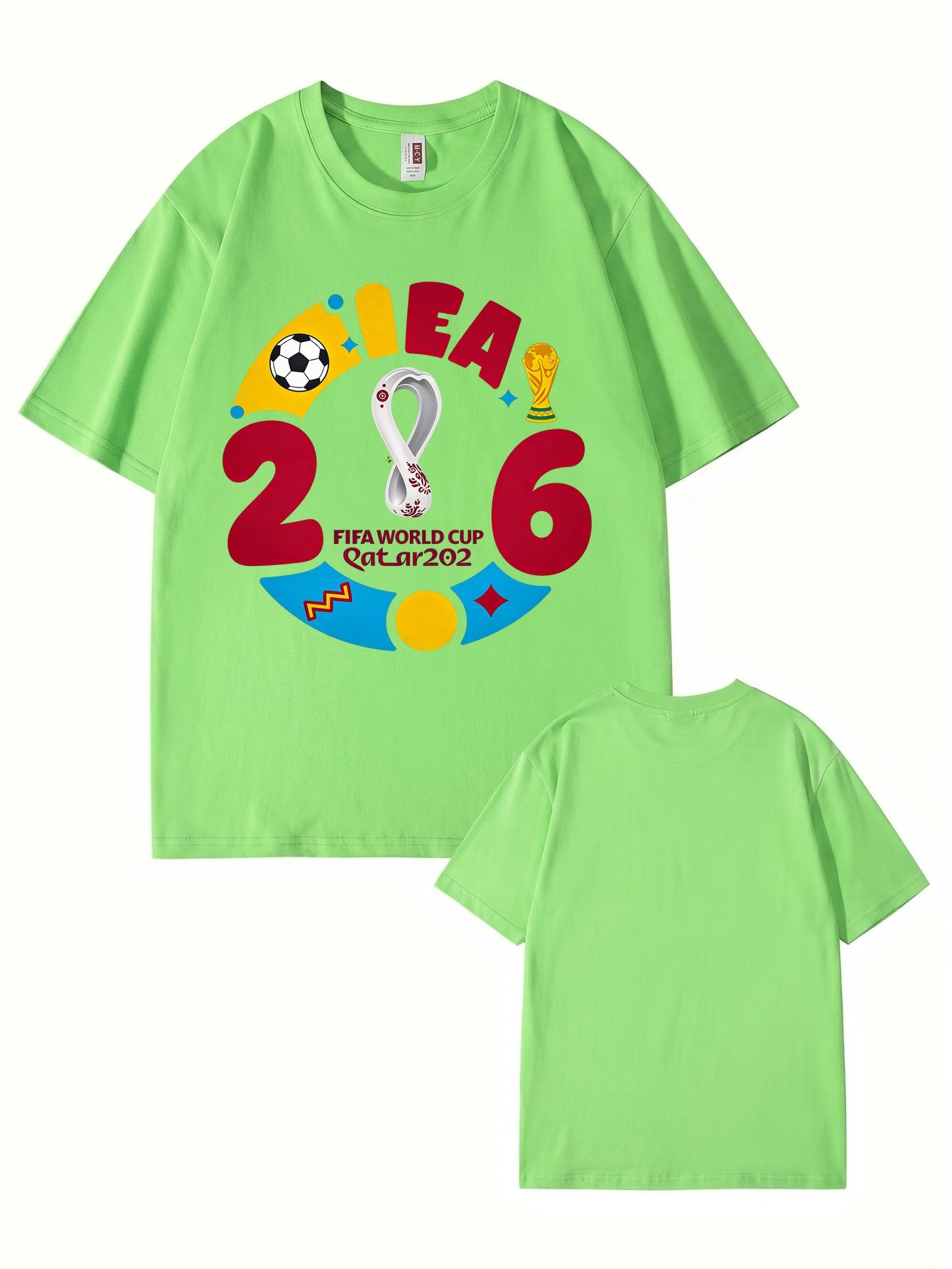 2026 FIFA World Cup Qatar Graphic Print Men's 100% Cotton T-Shirt