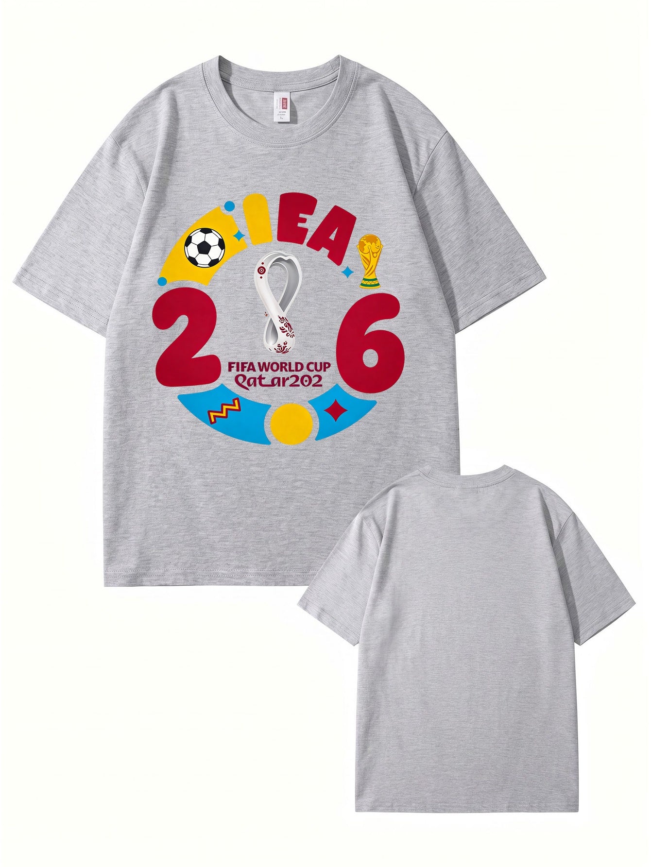 2026 FIFA World Cup Qatar Graphic Print Men's 100% Cotton T-Shirt