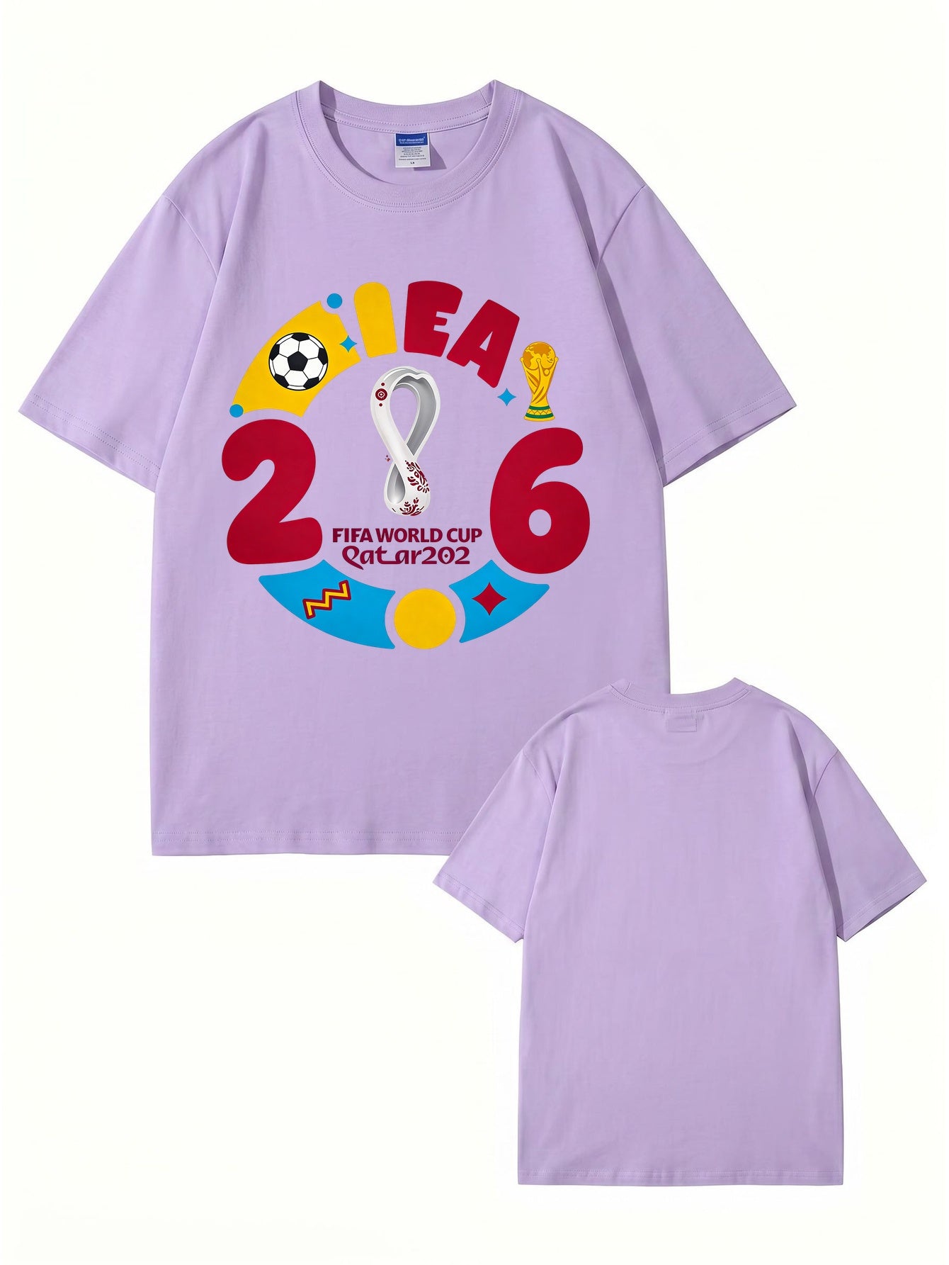 2026 FIFA World Cup Qatar Graphic Print Men's 100% Cotton T-Shirt