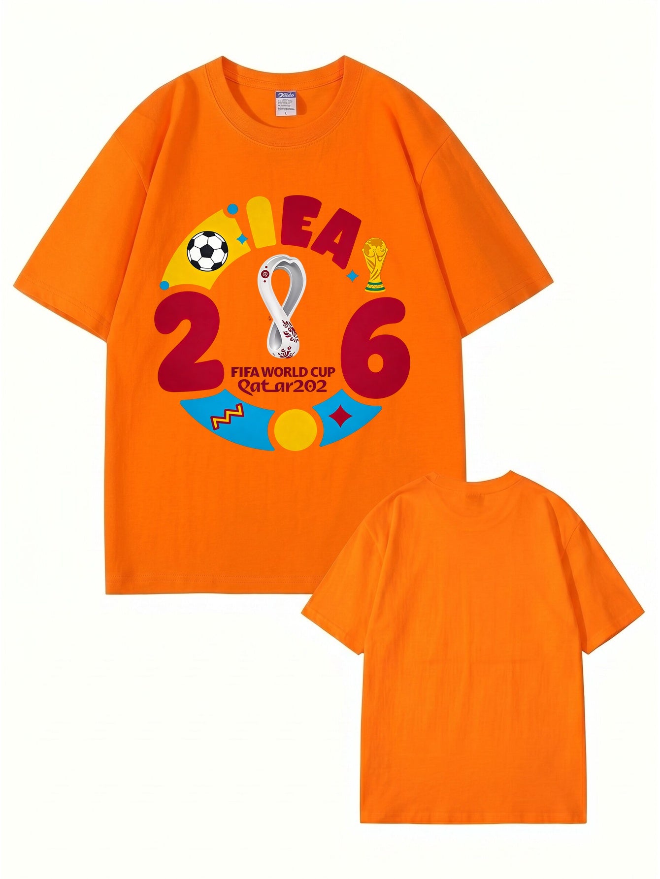 2026 FIFA World Cup Qatar Graphic Print Men's 100% Cotton T-Shirt