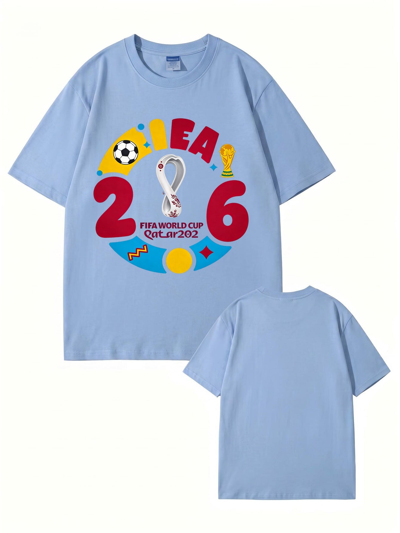2026 FIFA World Cup Qatar Graphic Print Men's 100% Cotton T-Shirt