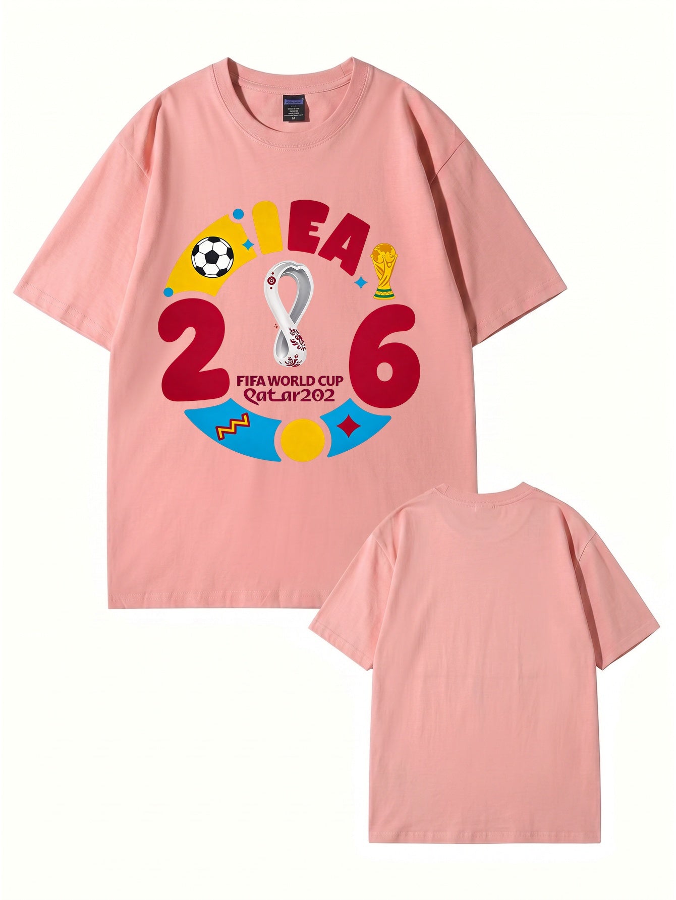 2026 FIFA World Cup Qatar Graphic Print Men's 100% Cotton T-Shirt