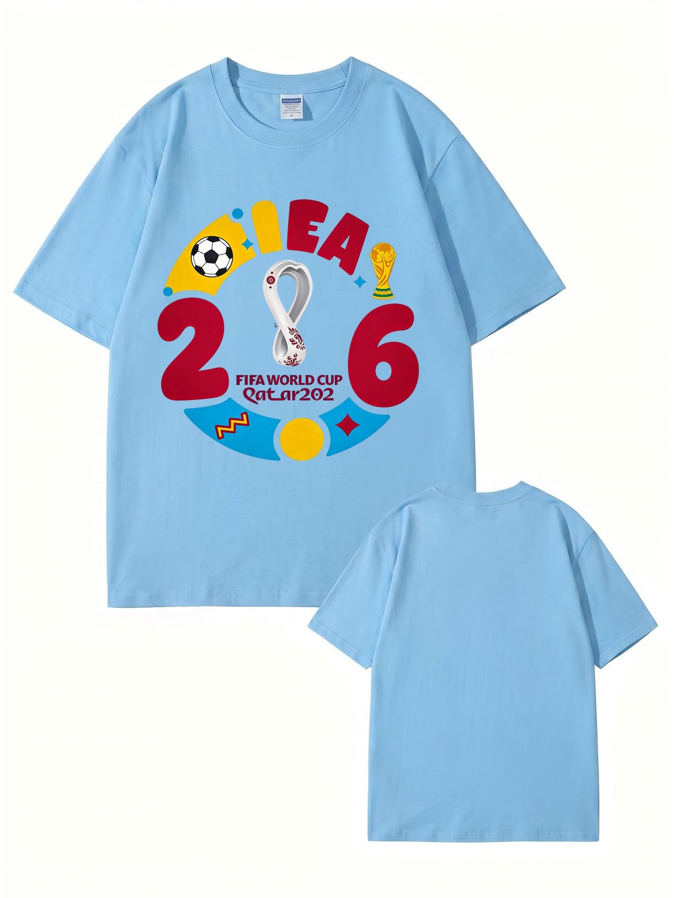 2026 FIFA World Cup Qatar Graphic Print Men's 100% Cotton T-Shirt