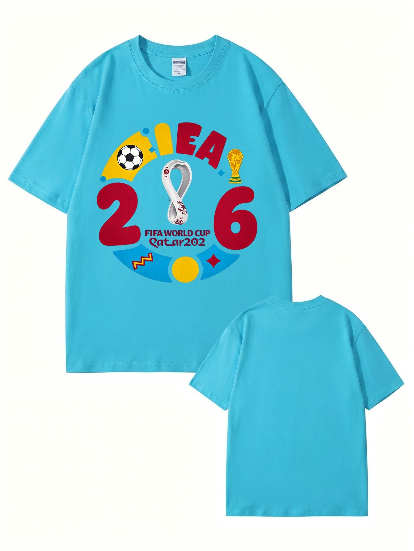 2026 FIFA World Cup Qatar Graphic Print Men's 100% Cotton T-Shirt