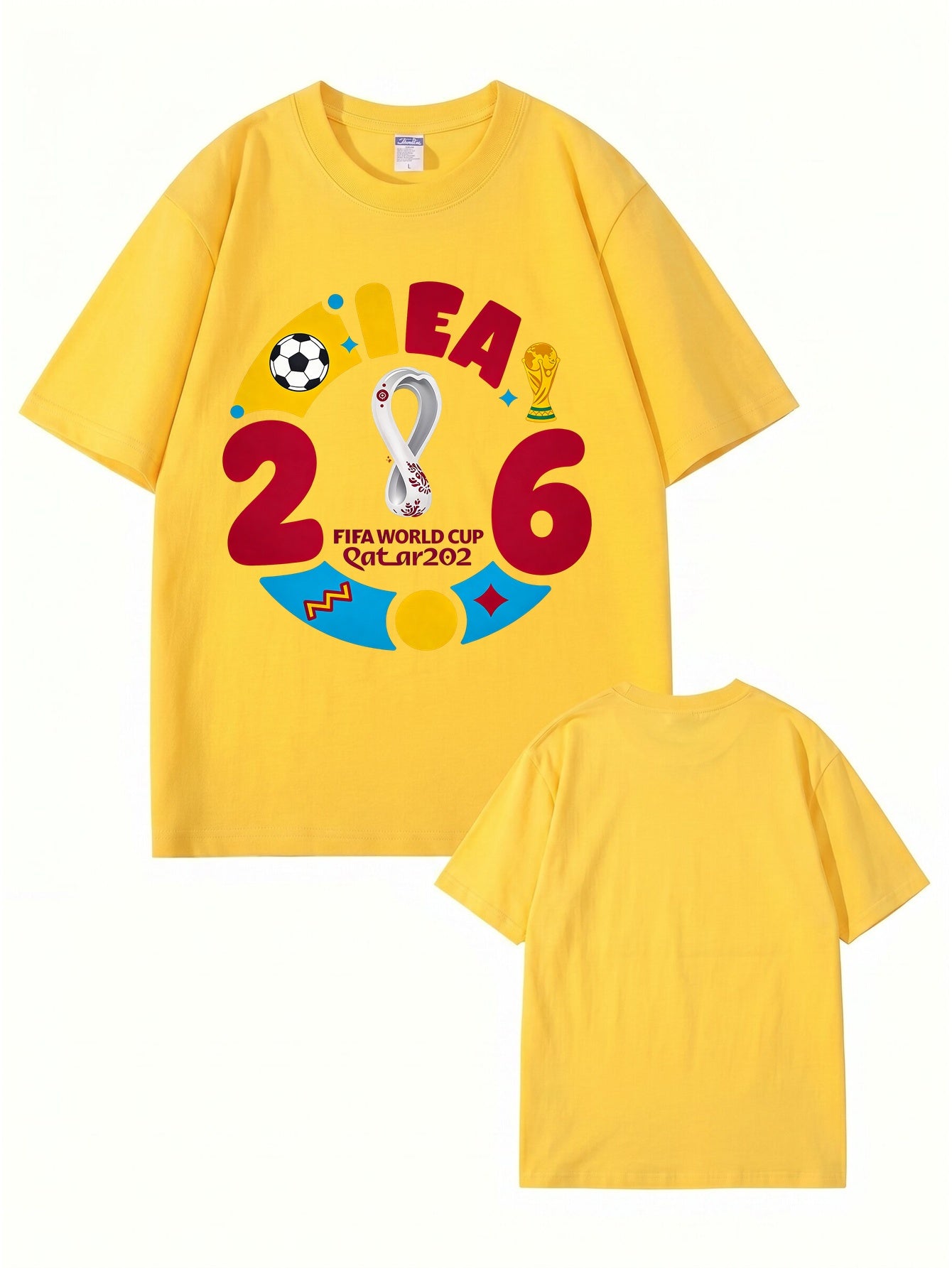 2026 FIFA World Cup Qatar Graphic Print Men's 100% Cotton T-Shirt