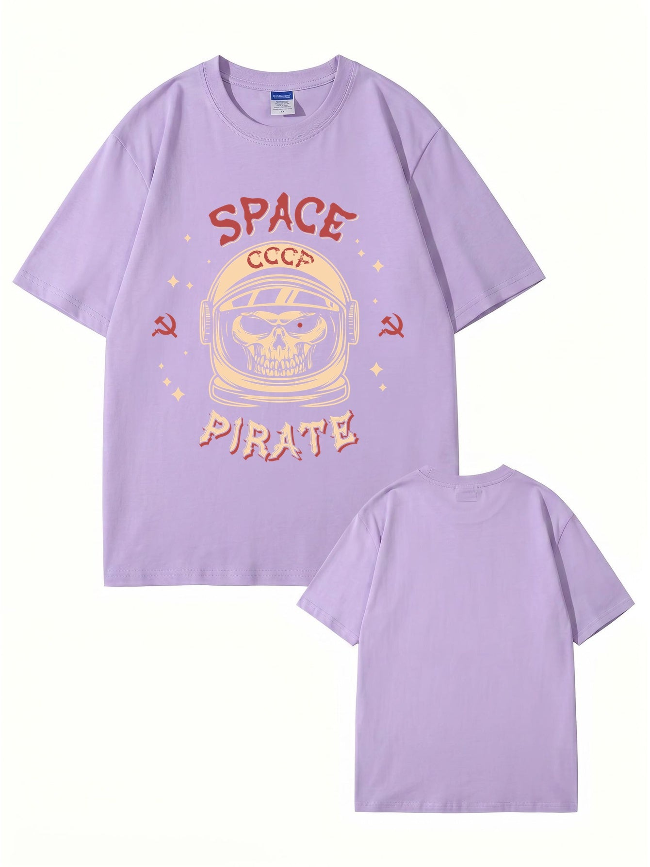 Space Pirate CCCP Skull Graphic T-Shirt | Retro Soviet Astronaut Print