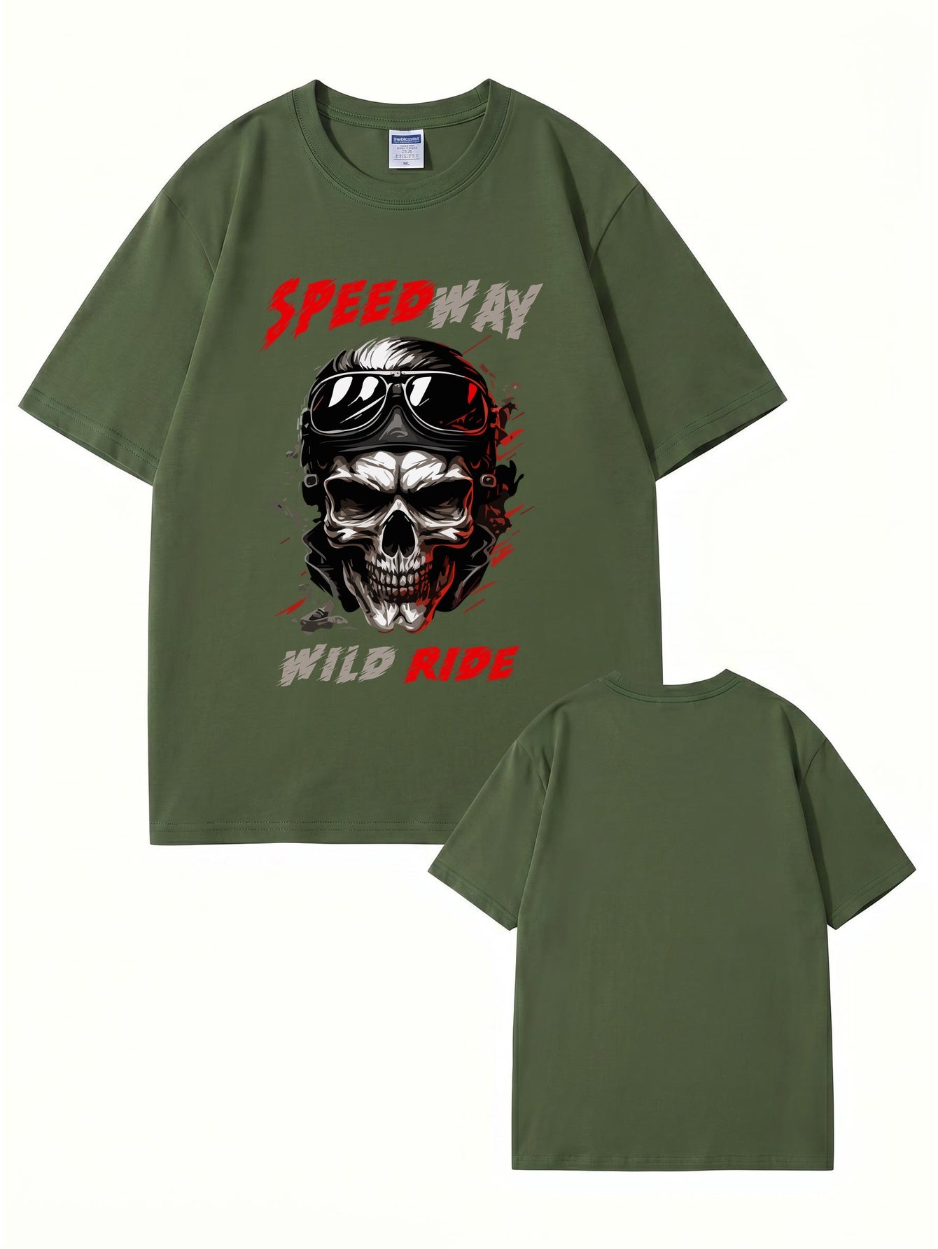 Speedway Wild Ride Skull Graphic T-Shirt - Premium Cotton Biker Tee