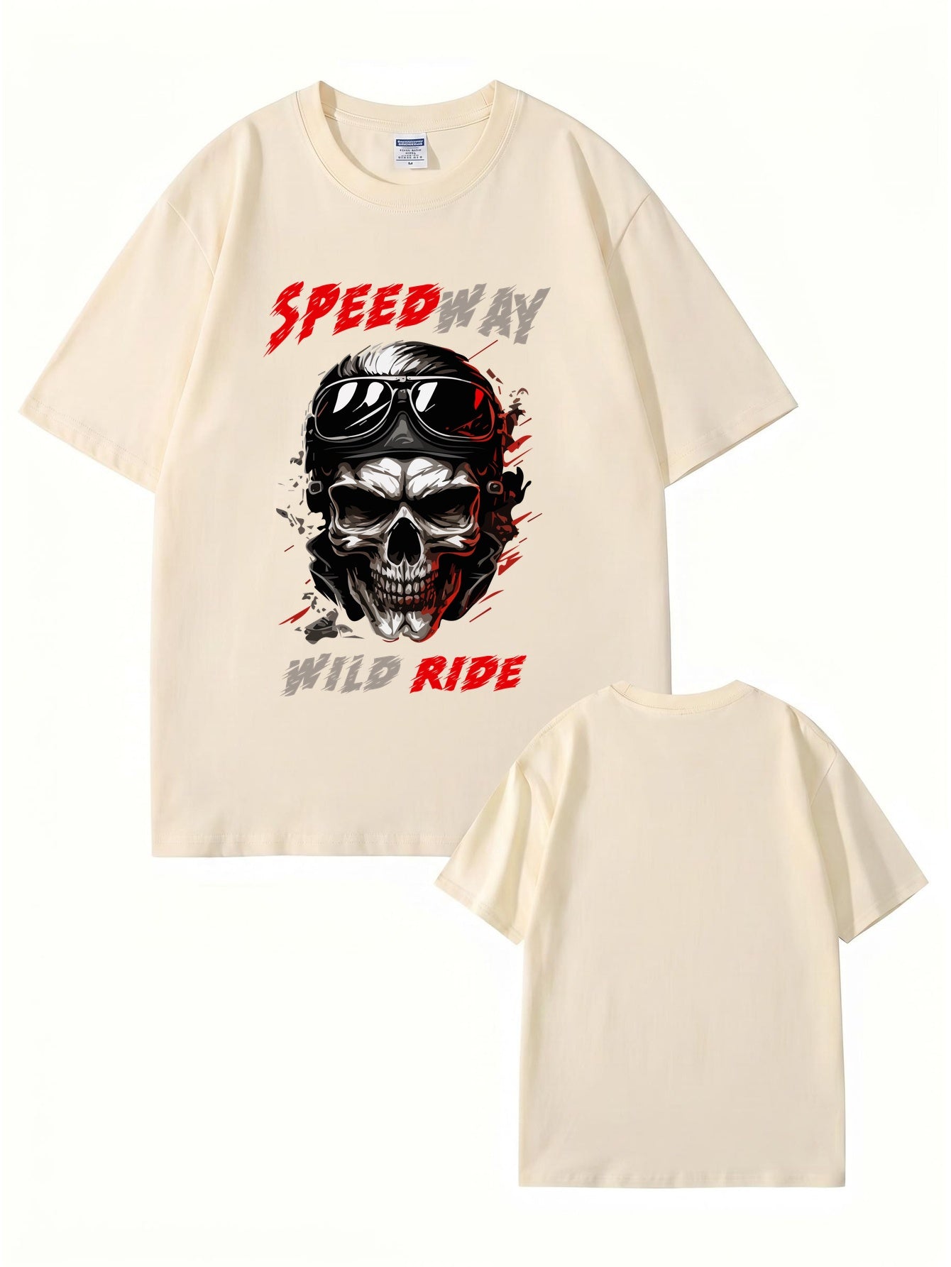 Speedway Wild Ride Skull Graphic T-Shirt - Premium Cotton Biker Tee
