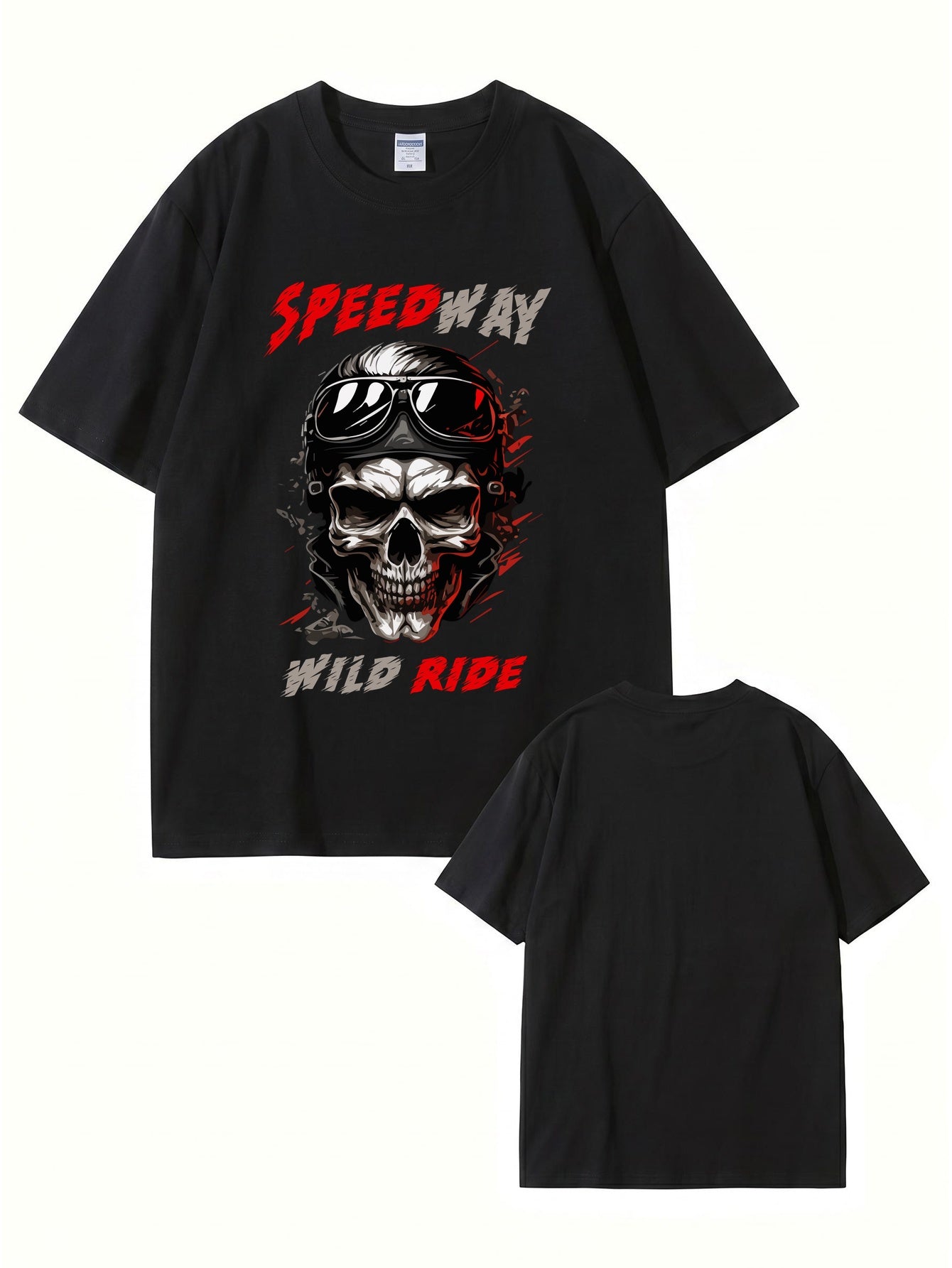 Speedway Wild Ride Skull Graphic T-Shirt - Premium Cotton Biker Tee
