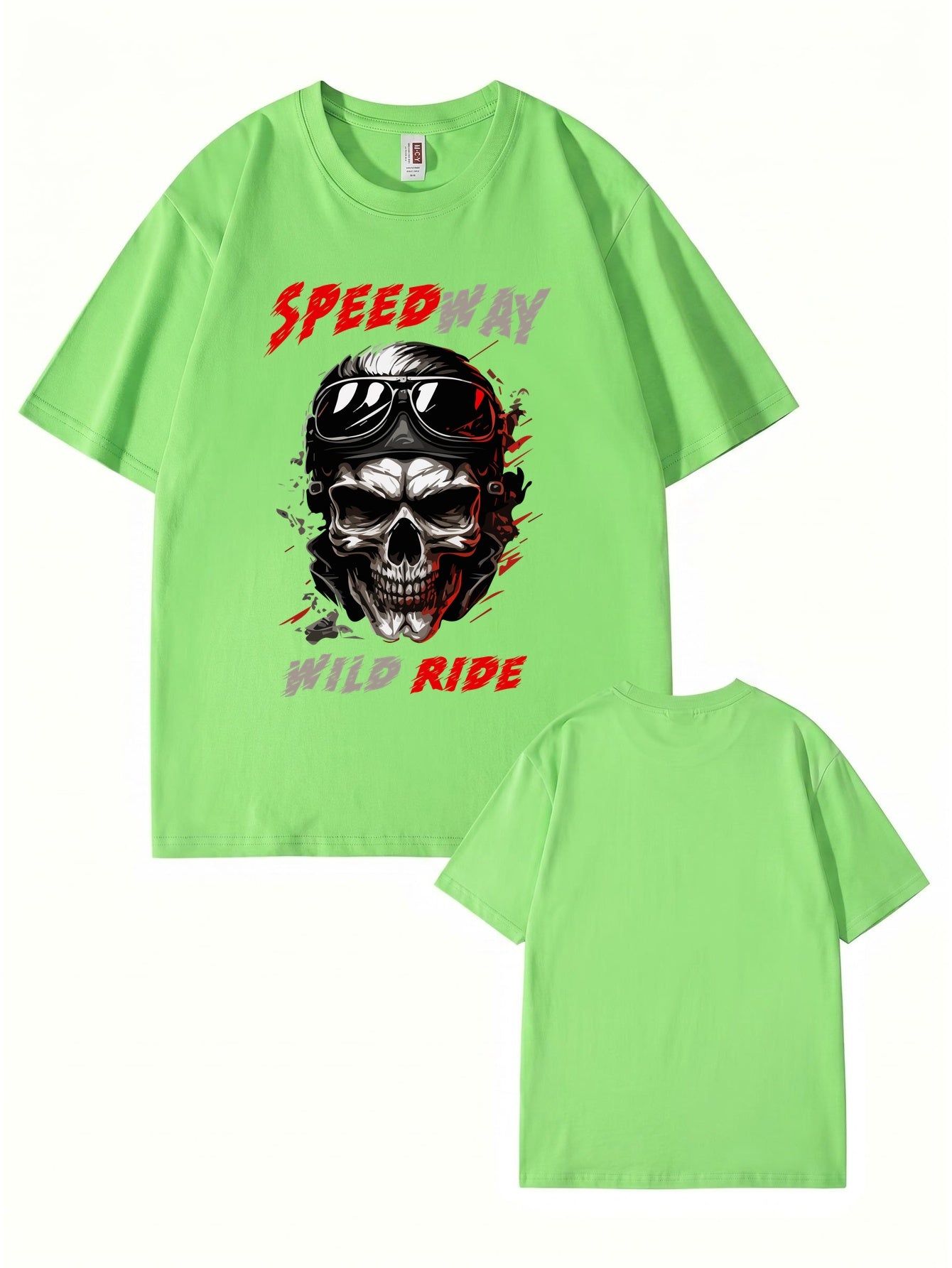 Speedway Wild Ride Skull Graphic T-Shirt - Premium Cotton Biker Tee