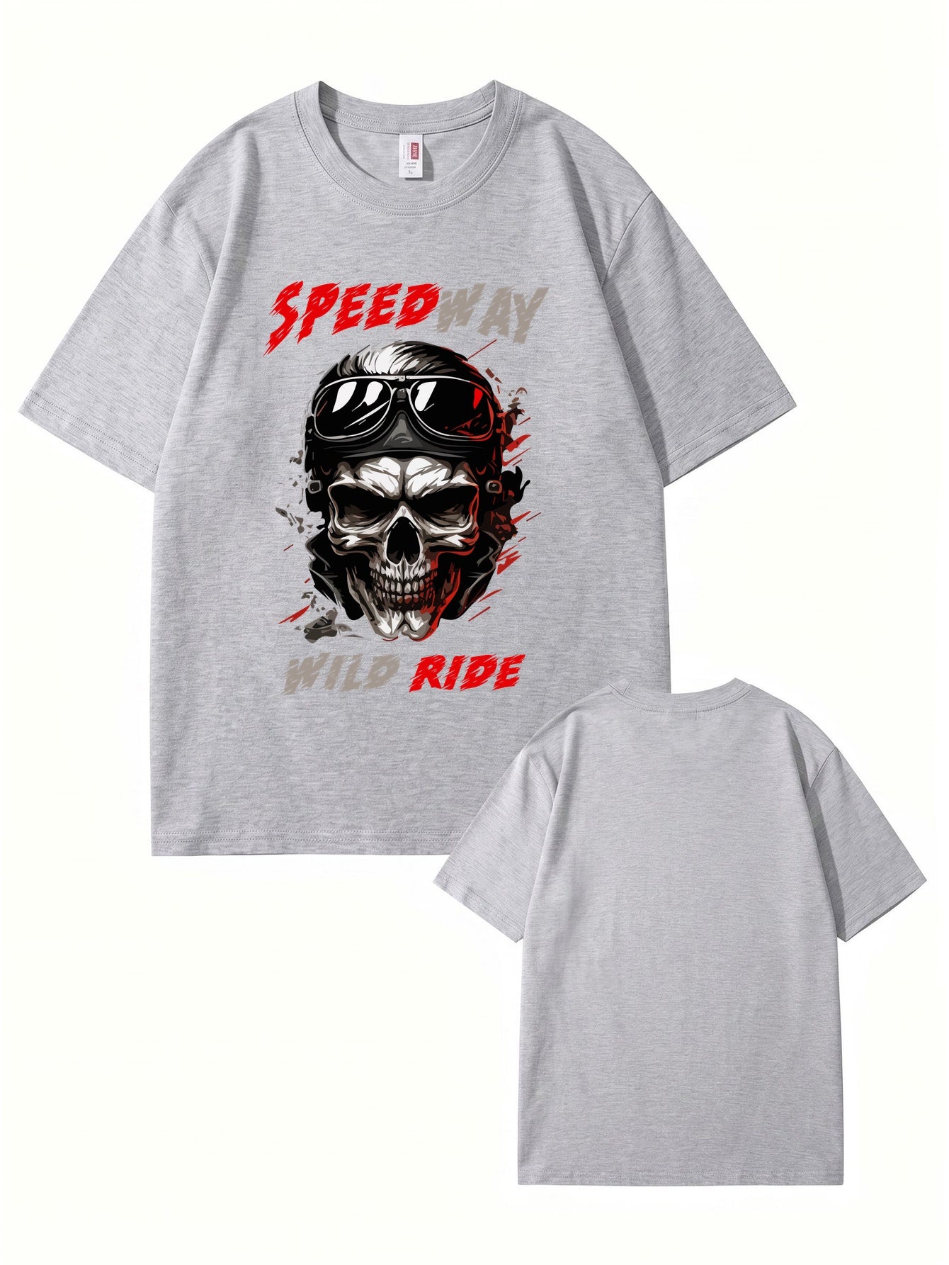 Speedway Wild Ride Skull Graphic T-Shirt - Premium Cotton Biker Tee