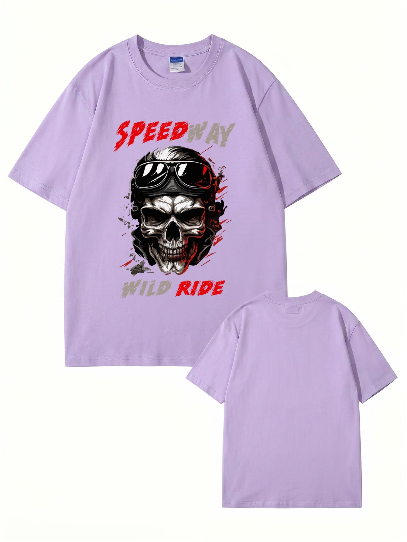 Speedway Wild Ride Skull Graphic T-Shirt - Premium Cotton Biker Tee