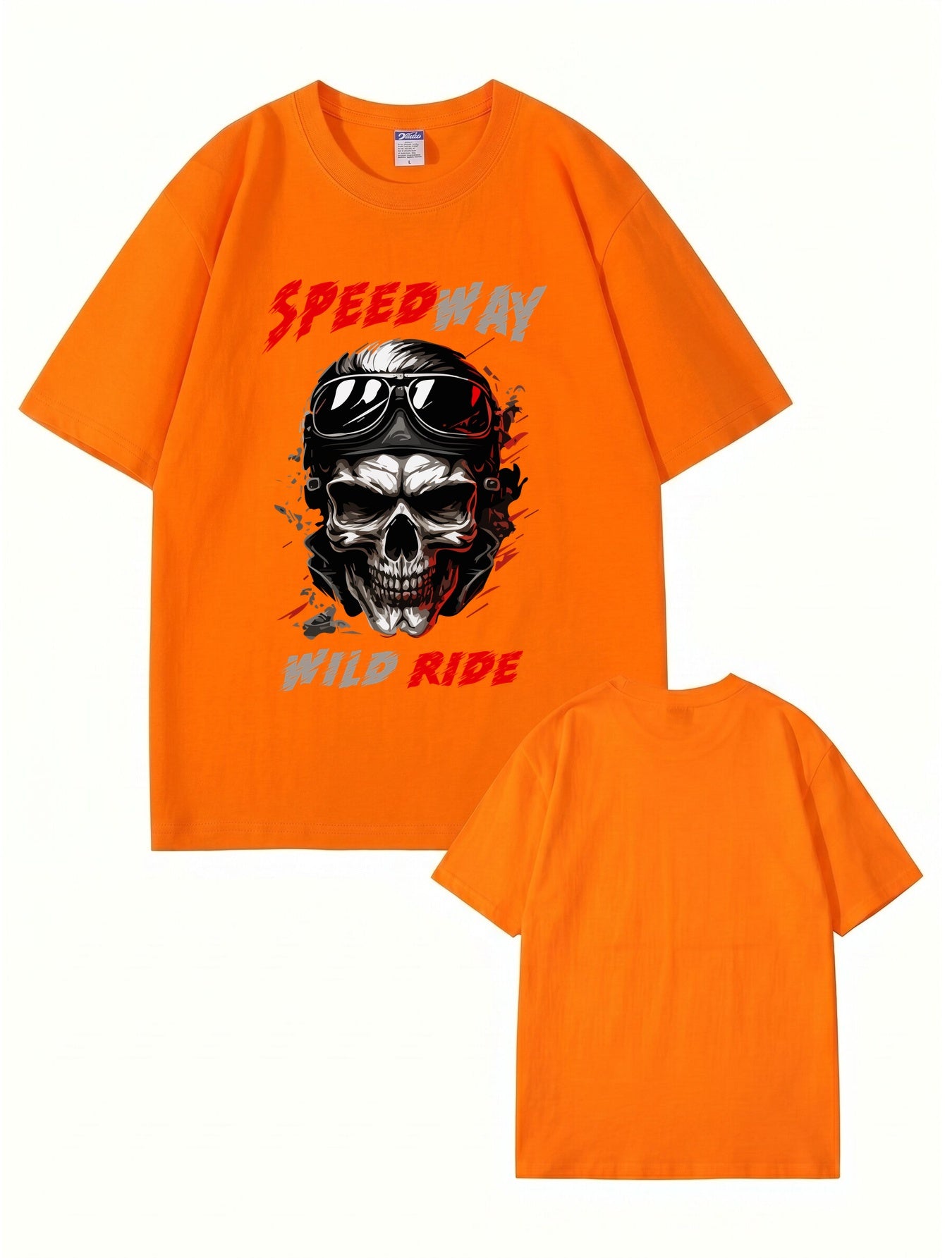 Speedway Wild Ride Skull Graphic T-Shirt - Premium Cotton Biker Tee