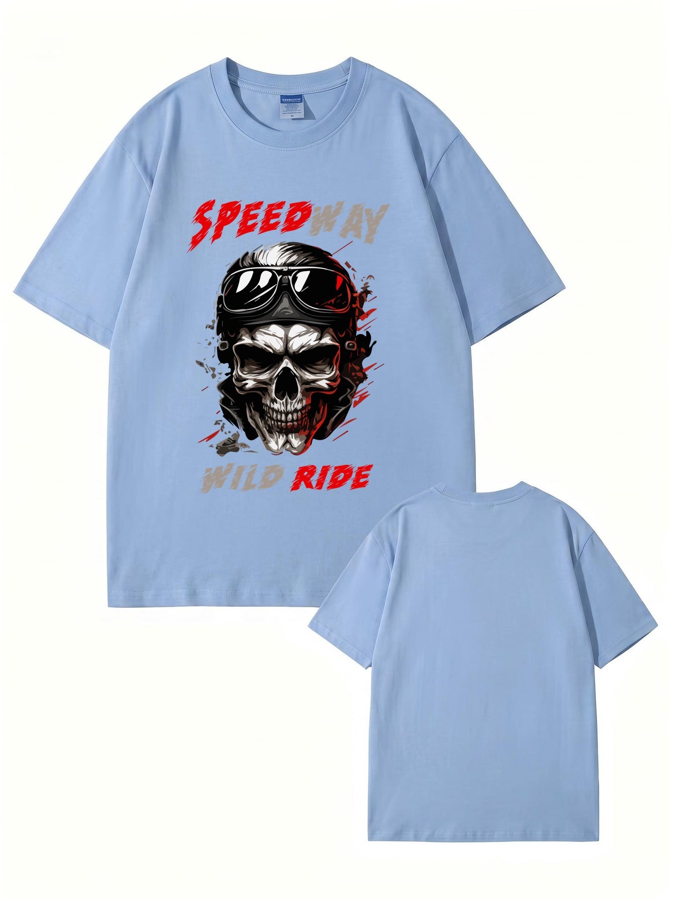 Speedway Wild Ride Skull Graphic T-Shirt - Premium Cotton Biker Tee