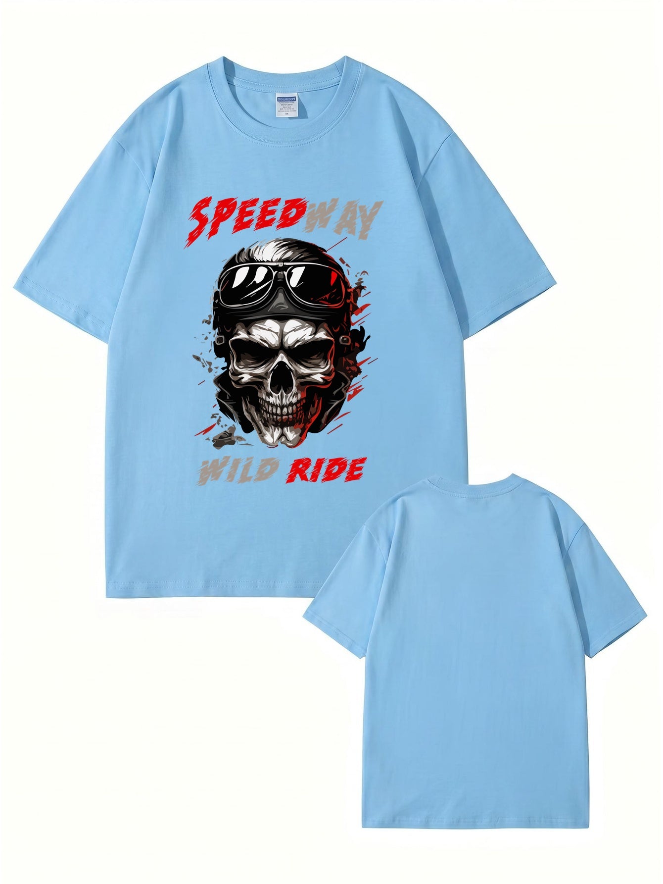 Speedway Wild Ride Skull Graphic T-Shirt - Premium Cotton Biker Tee