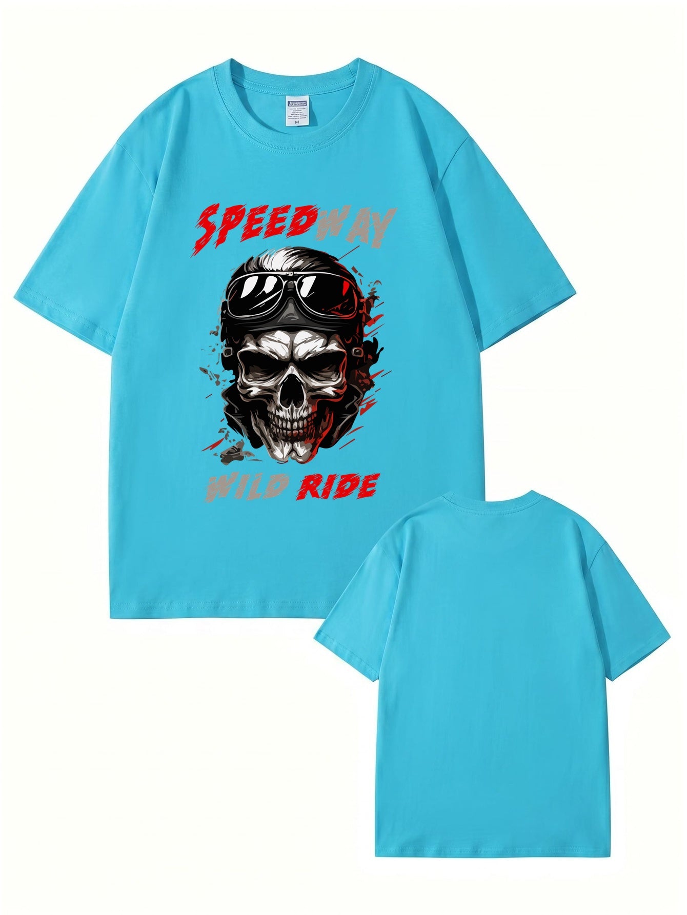 Speedway Wild Ride Skull Graphic T-Shirt - Premium Cotton Biker Tee