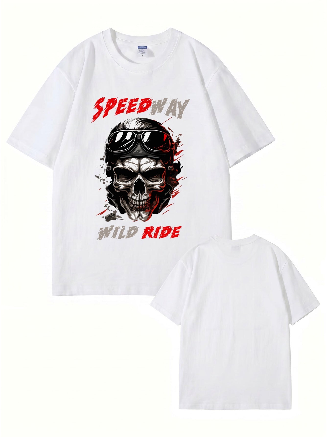 Speedway Wild Ride Skull Graphic T-Shirt - Premium Cotton Biker Tee