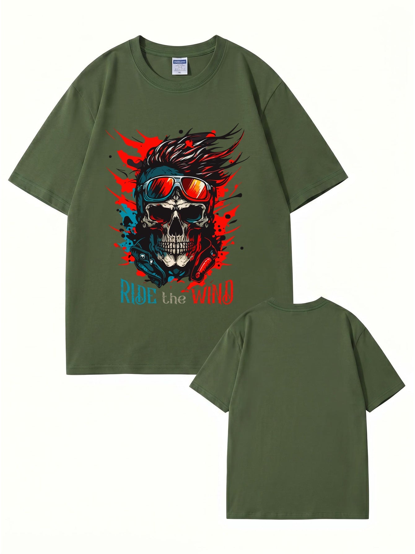 Ride The Wind Skull Graphic T-Shirt | Premium 200GSM Cotton Tee