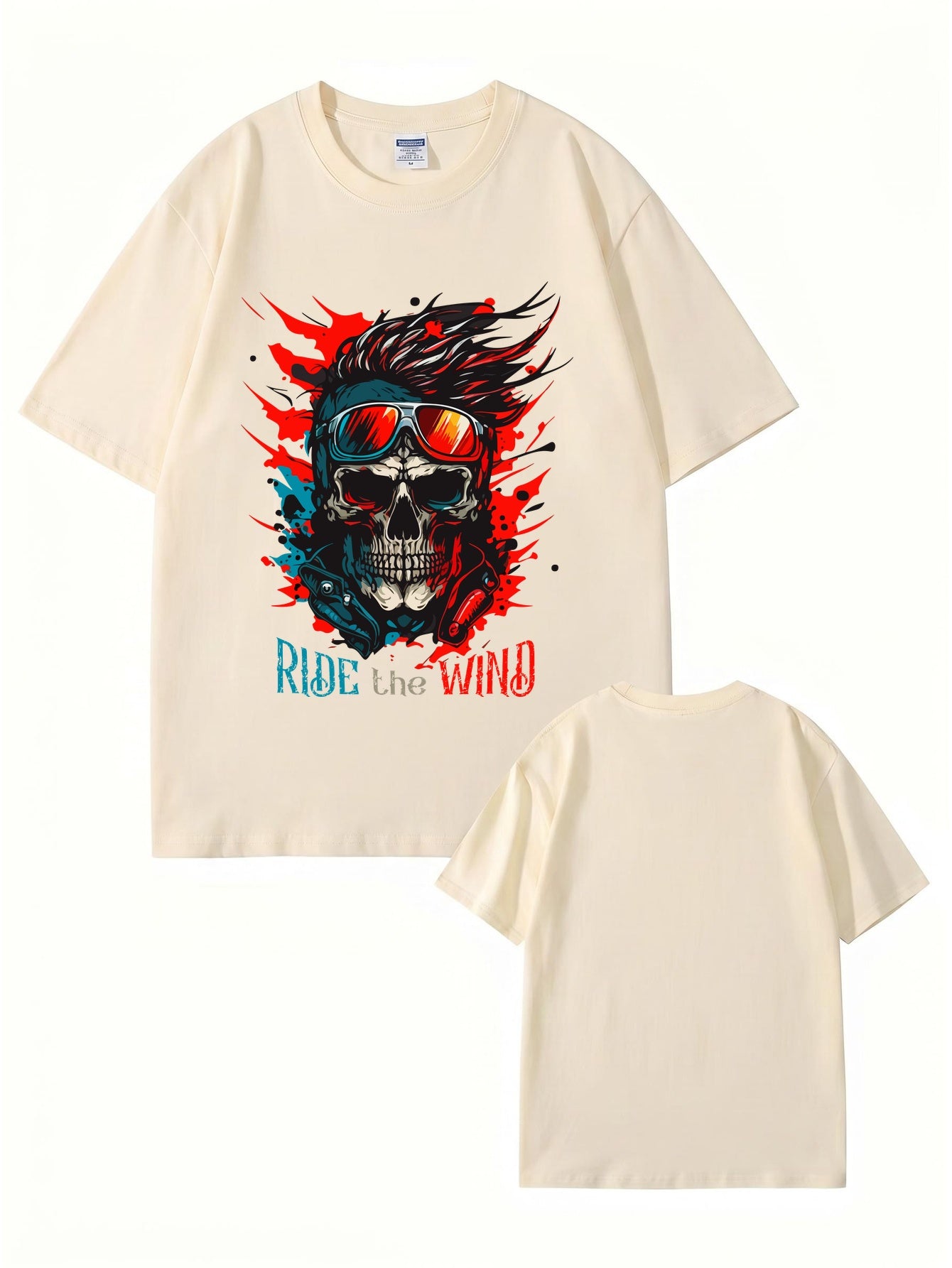 Ride The Wind Skull Graphic T-Shirt | Premium 200GSM Cotton Tee