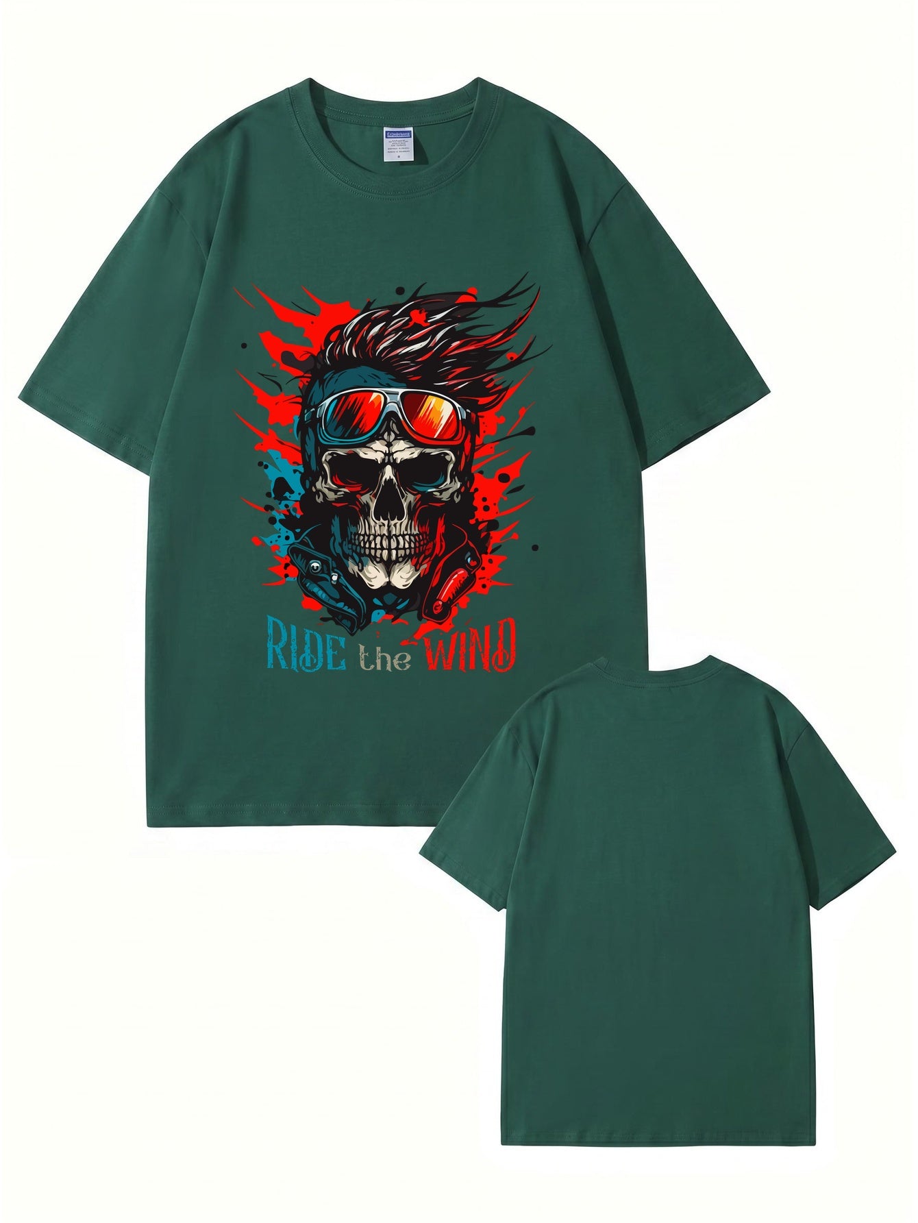 Ride The Wind Skull Graphic T-Shirt | Premium 200GSM Cotton Tee