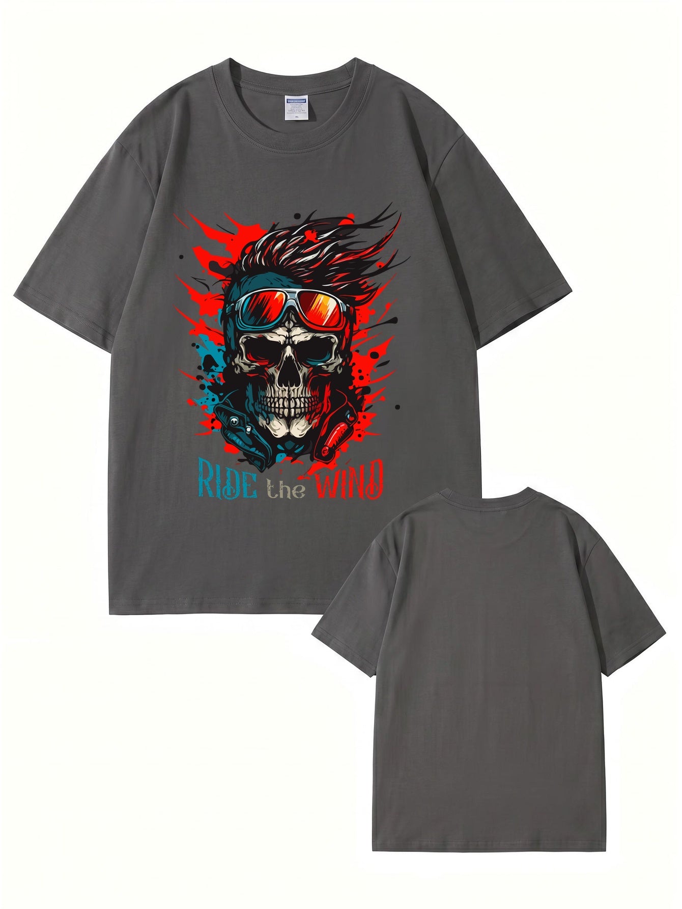 Ride The Wind Skull Graphic T-Shirt | Premium 200GSM Cotton Tee