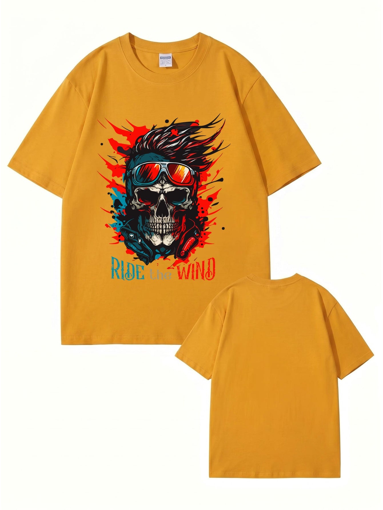 Ride The Wind Skull Graphic T-Shirt | Premium 200GSM Cotton Tee